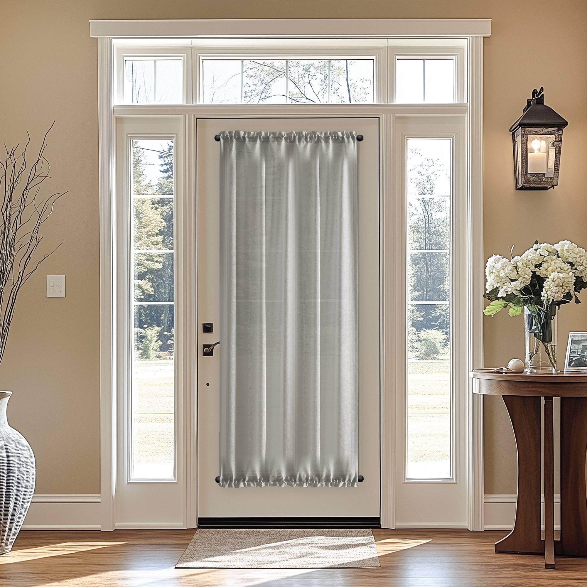 Elvonaeoly Semi Sheer Door Curtains