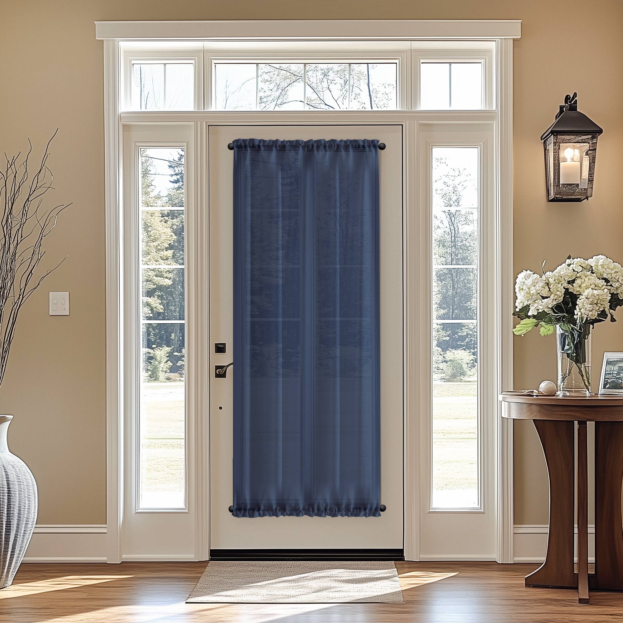 Elvonaeoly Semi Sheer Door Curtains