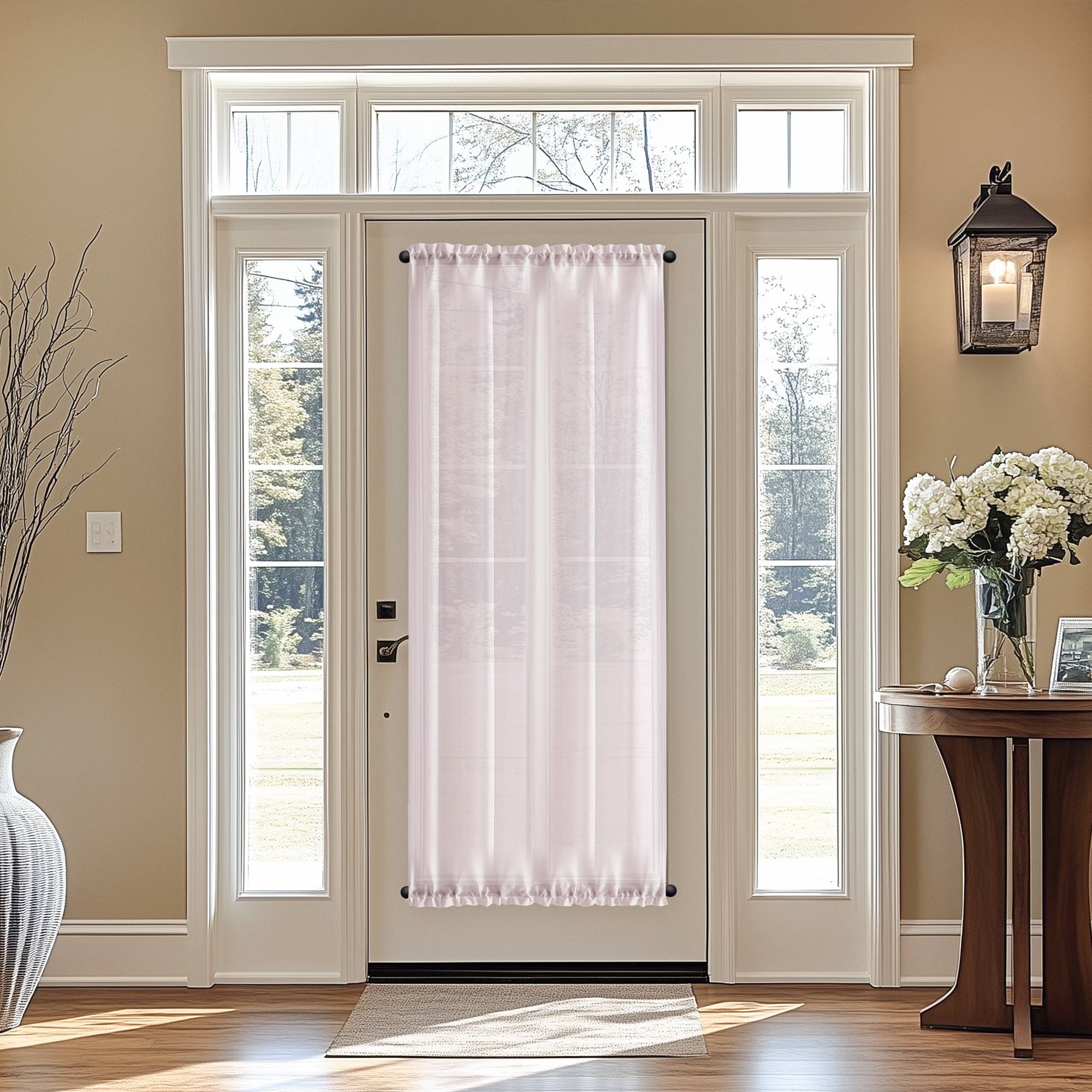 Elvonaeoly Semi Sheer Door Curtains