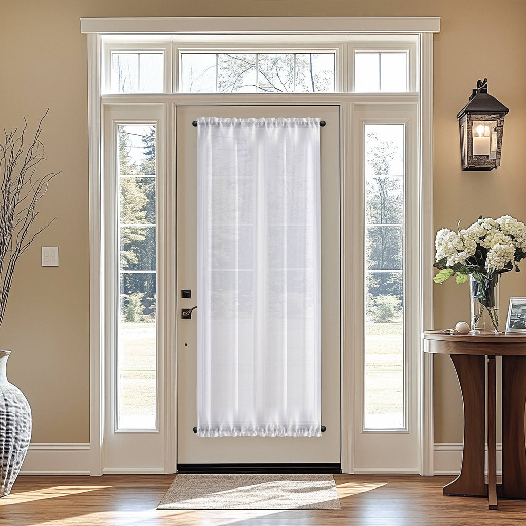 Elvonaeoly Semi Sheer Door Curtains