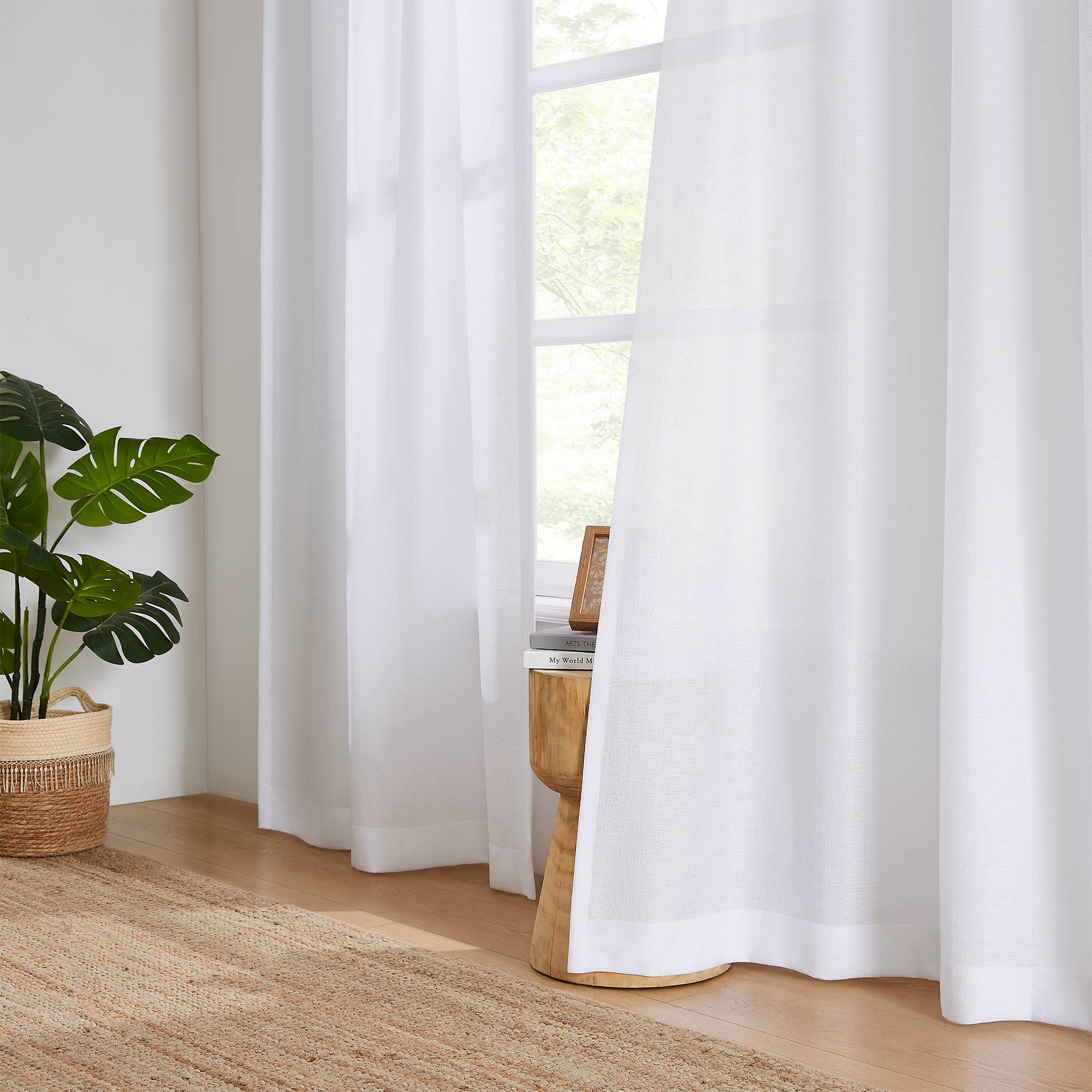 Elvonaeoly Semi Sheer Curtains