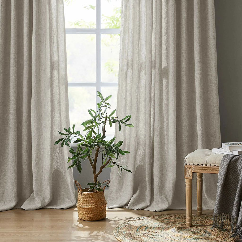 Elvonaeoly Heavy 100% Linen Curtains