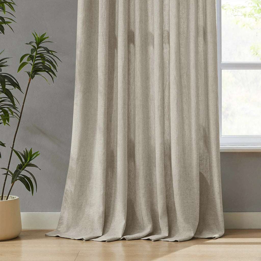 Elvonaeoly Heavy 100% Linen Curtains