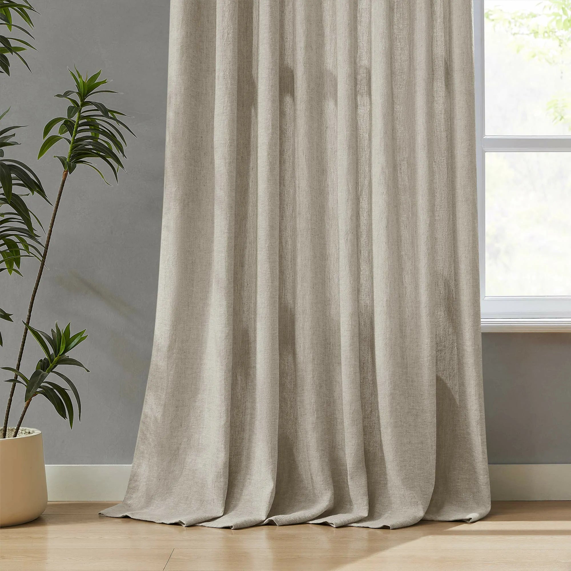 Elvonaeoly Heavy 100% Linen Curtains