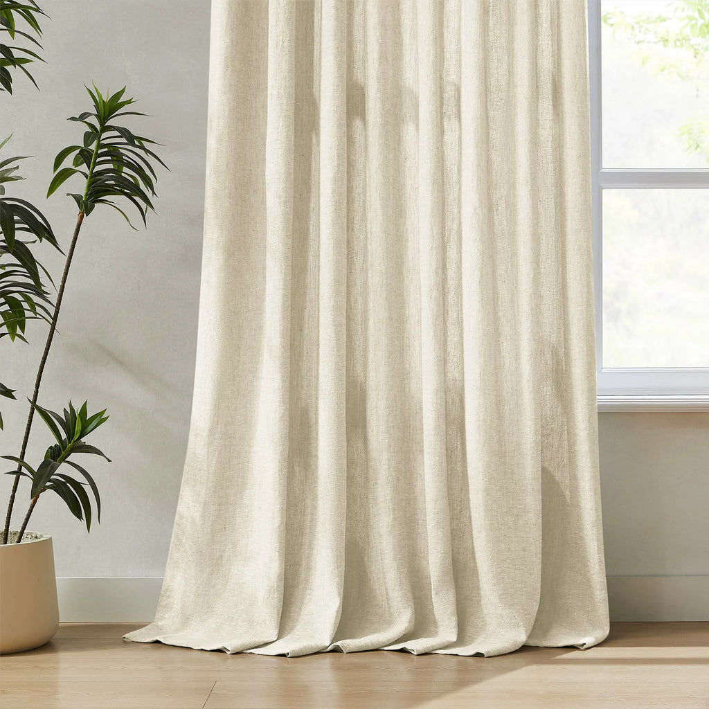 Elvonaeoly Heavy 100% Linen Curtains