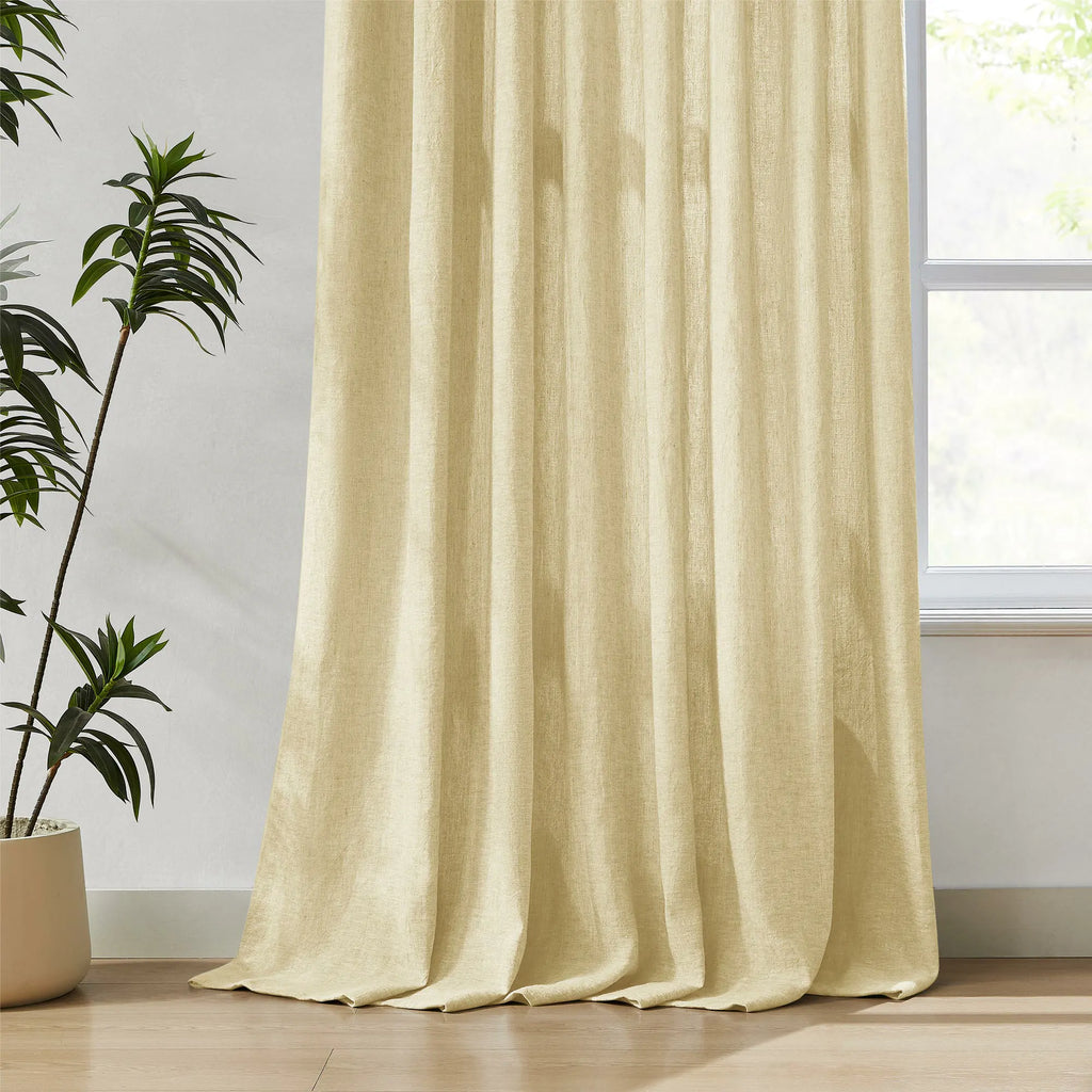Elvonaeoly Heavy 100% Linen Curtains