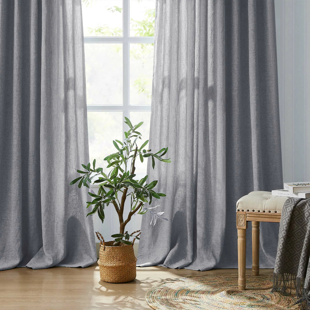 Elvonaeoly Heavy 100% Linen Curtains