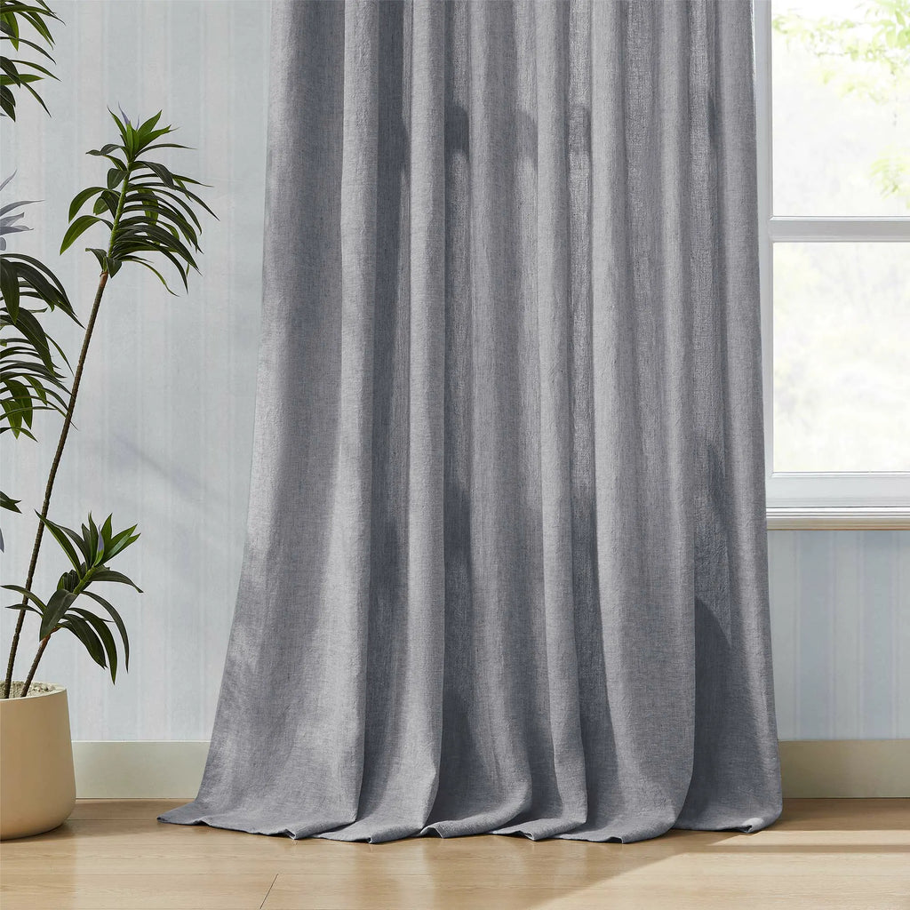 Elvonaeoly Heavy 100% Linen Curtains