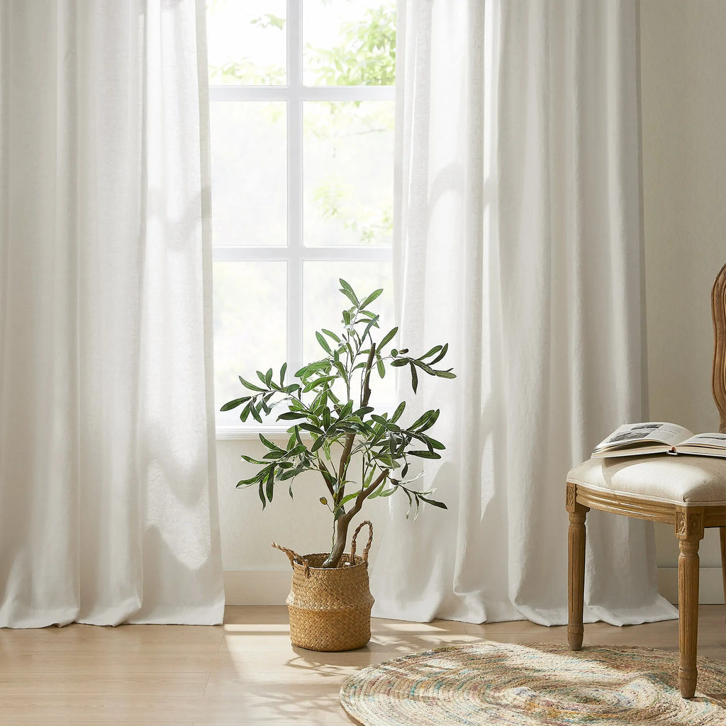 Elvonaeoly Heavy 100% Linen Curtains