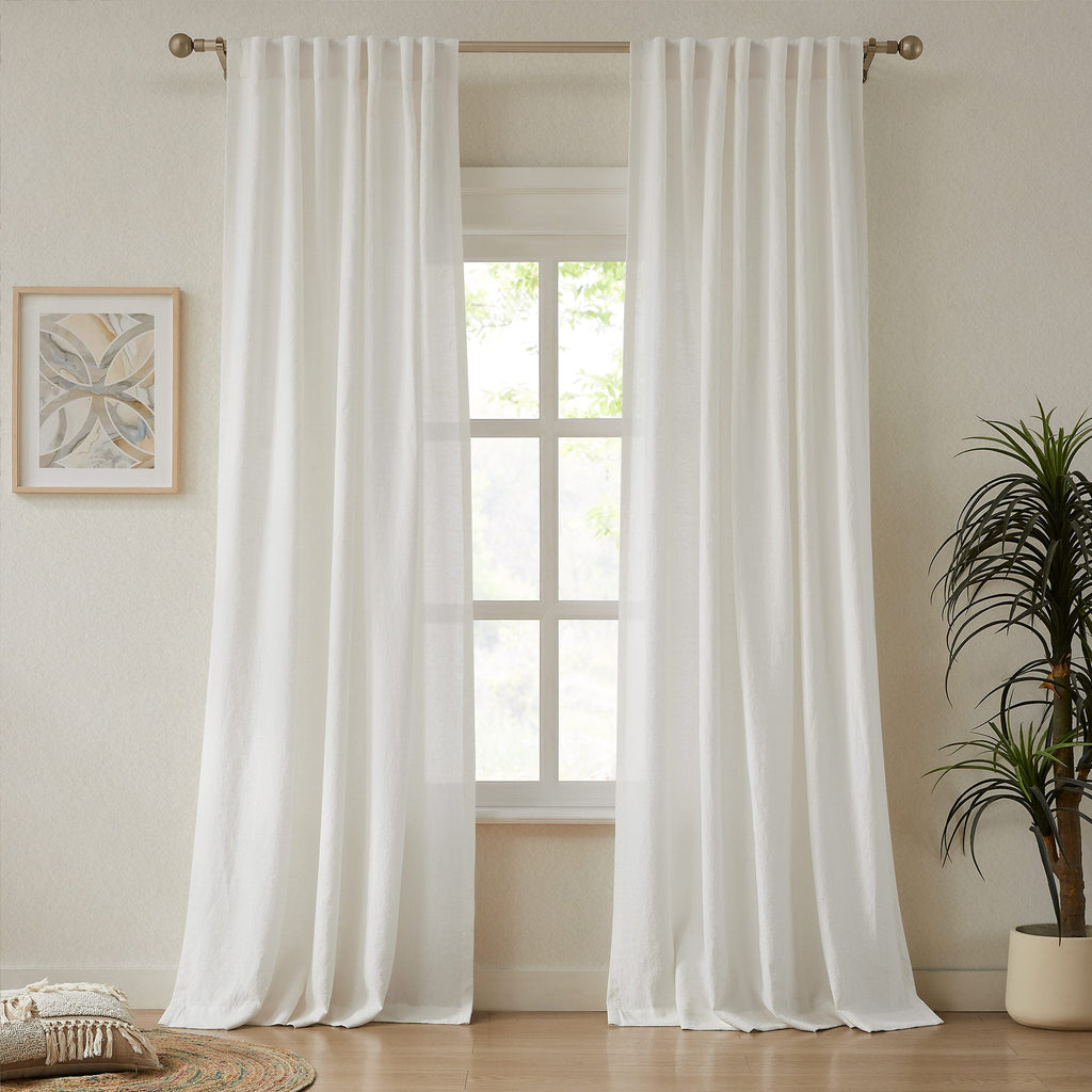 Elvonaeoly Heavy 100% Linen Curtains