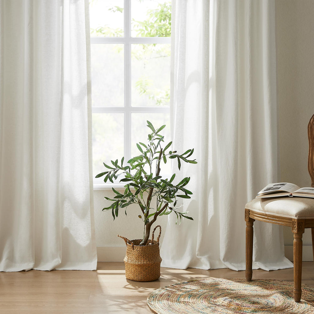 Elvonaeoly Heavy 100% Linen Curtains