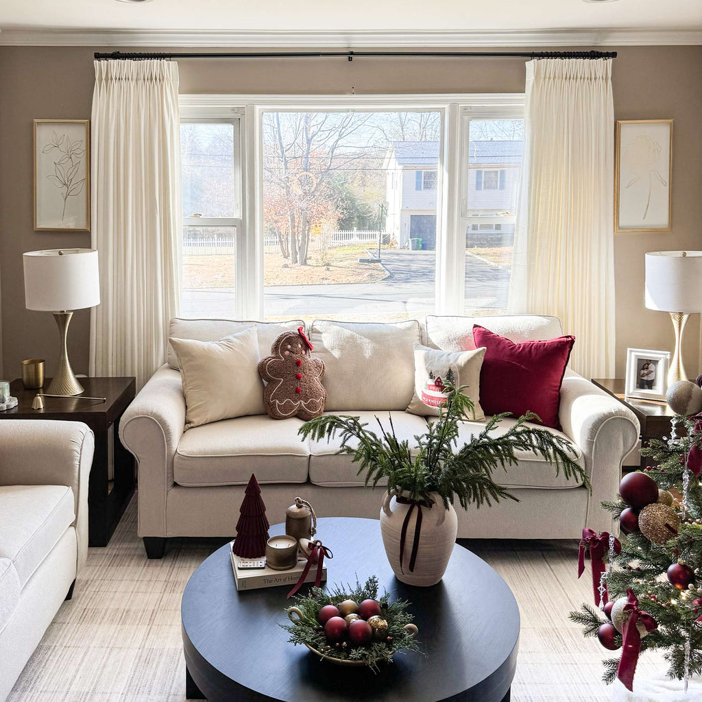 Elvonaeoly Cotton Blend Linen Look Curtains