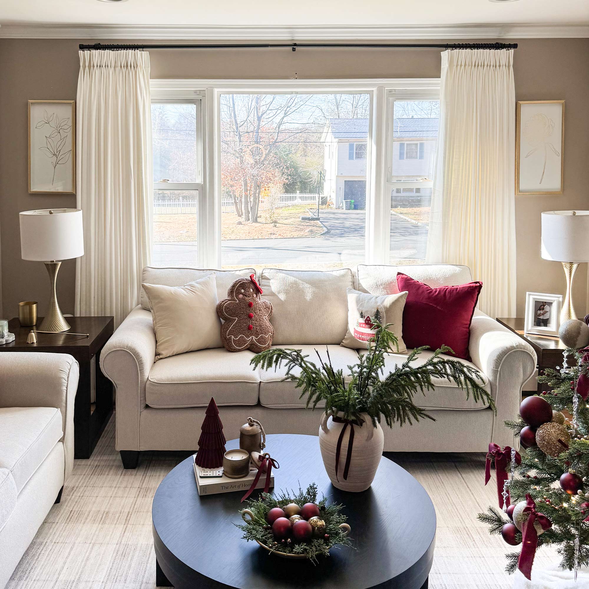 Elvonaeoly Cotton Blend Linen Look Curtains