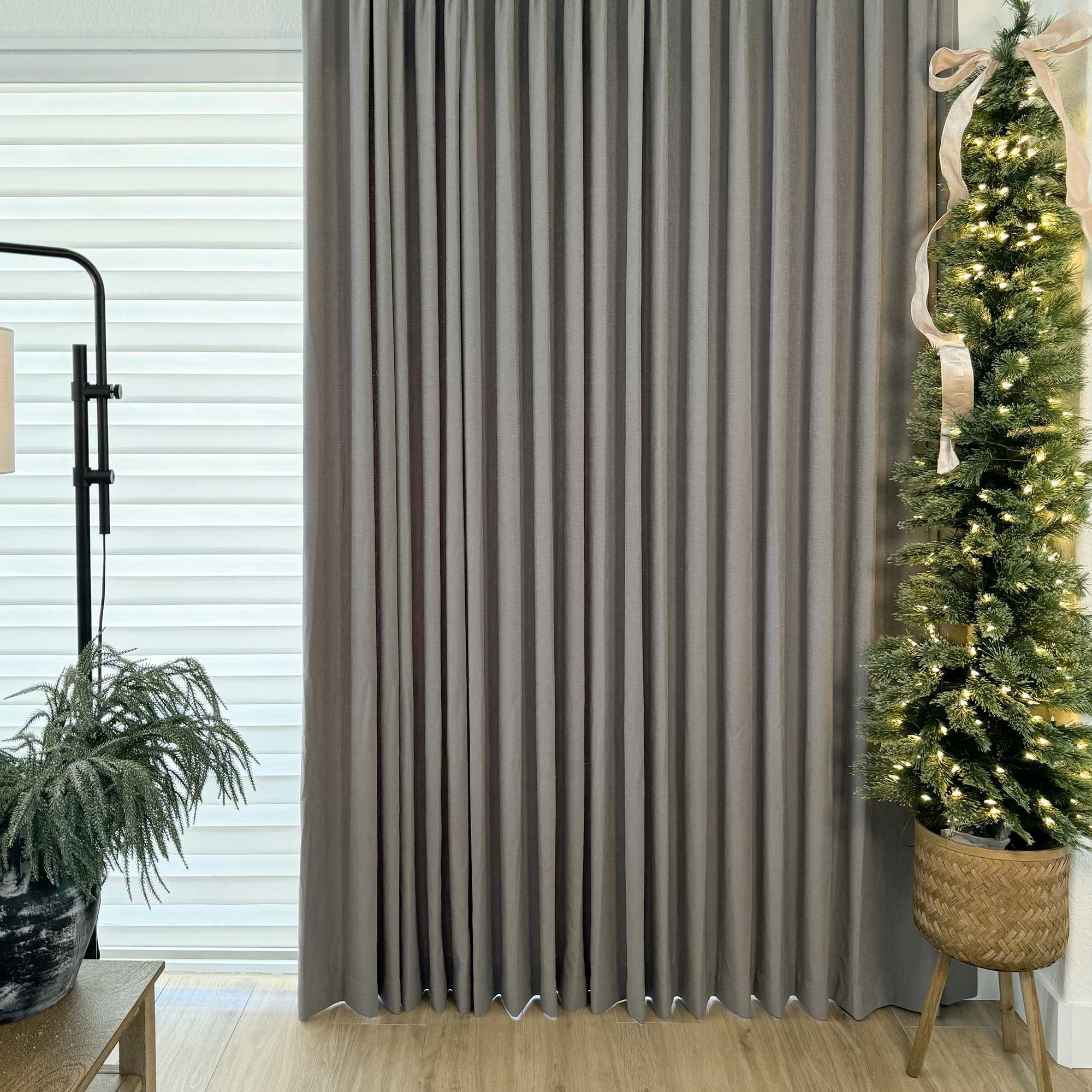 Elvonaeoly Cross Linen Texture Curtains