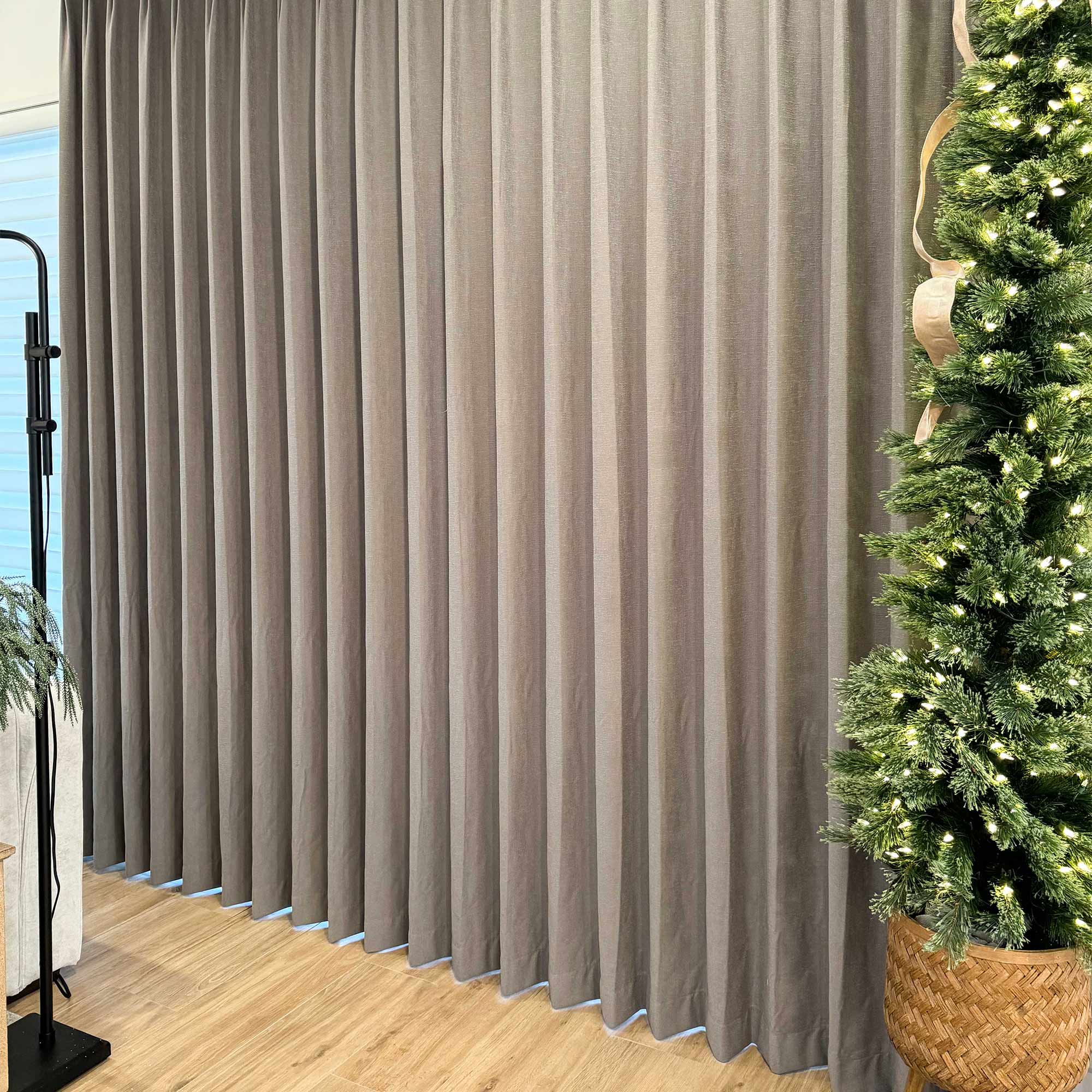Elvonaeoly Cross Linen Texture Curtains