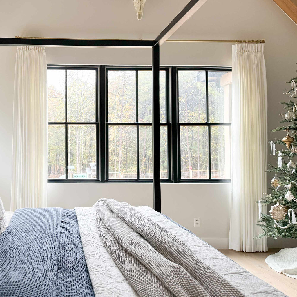 Elvonaeoly Cross Linen Texture Curtains