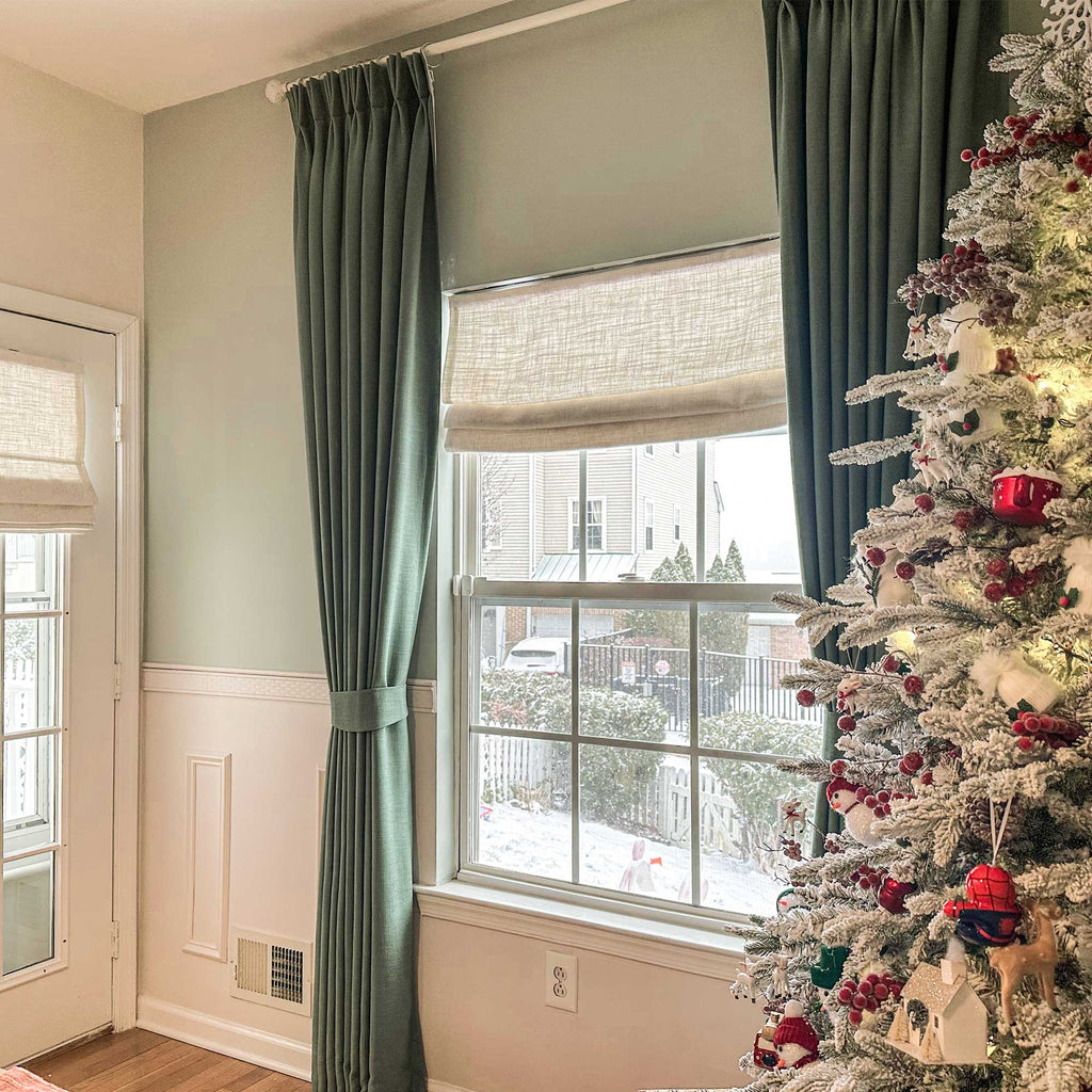 Elvonaeoly Custom Linen Roman Shades