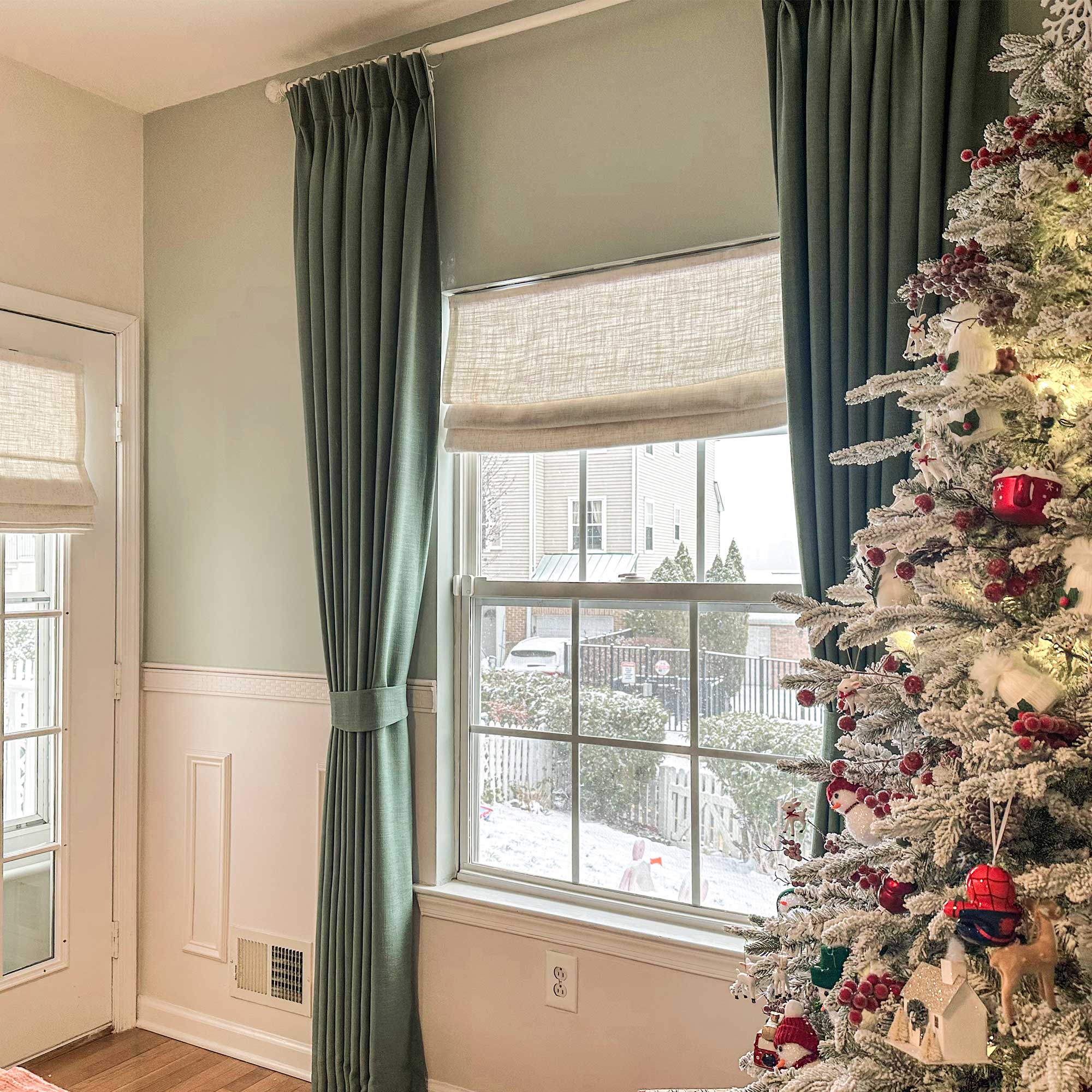 Elvonaeoly Custom Linen Roman Shades