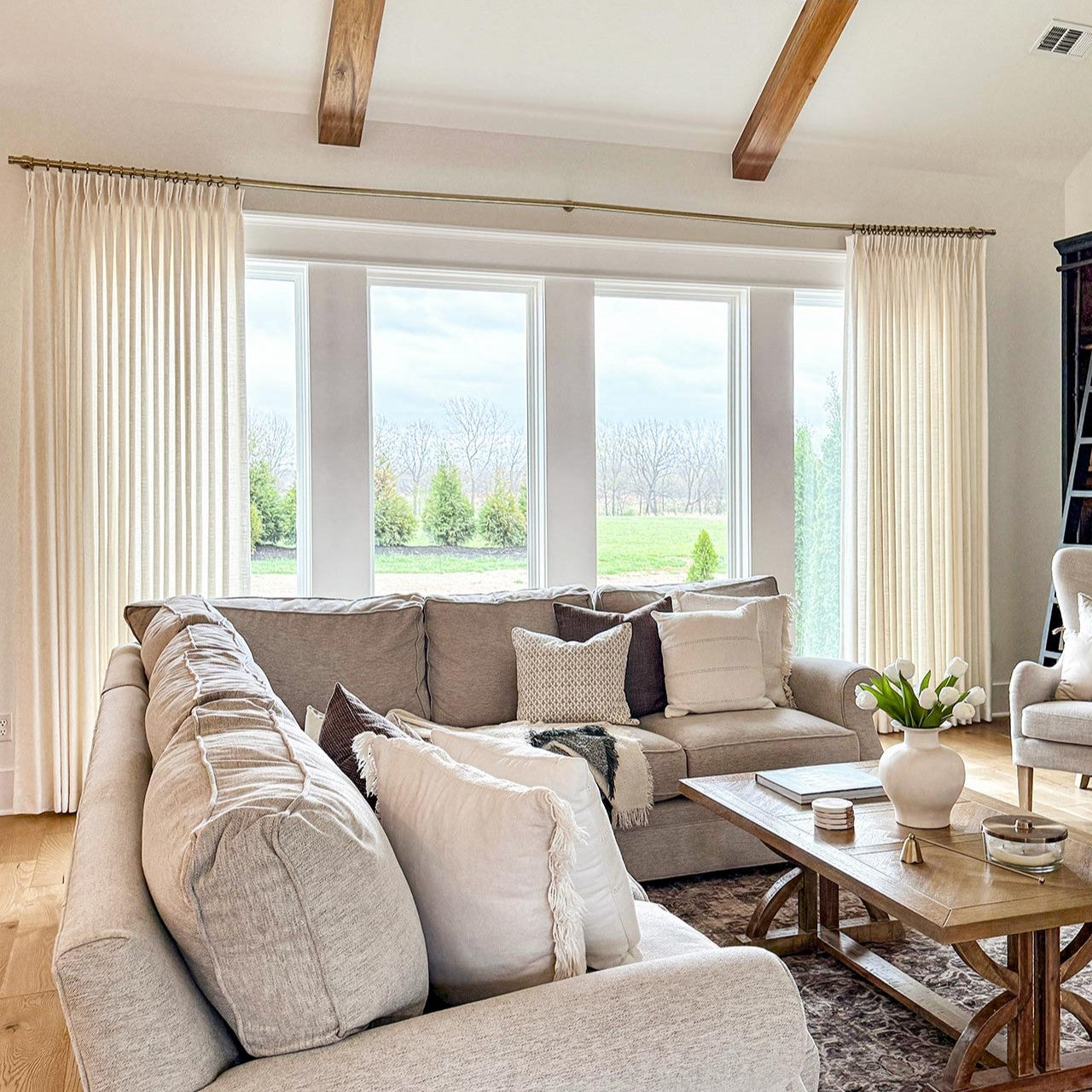 Elvonaeoly Linen Blend Curtains