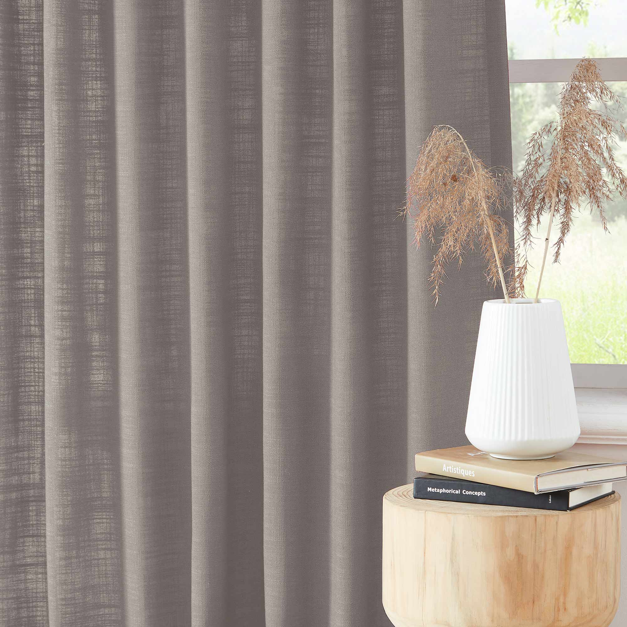 Elvonaeoly Linen Blend Curtains