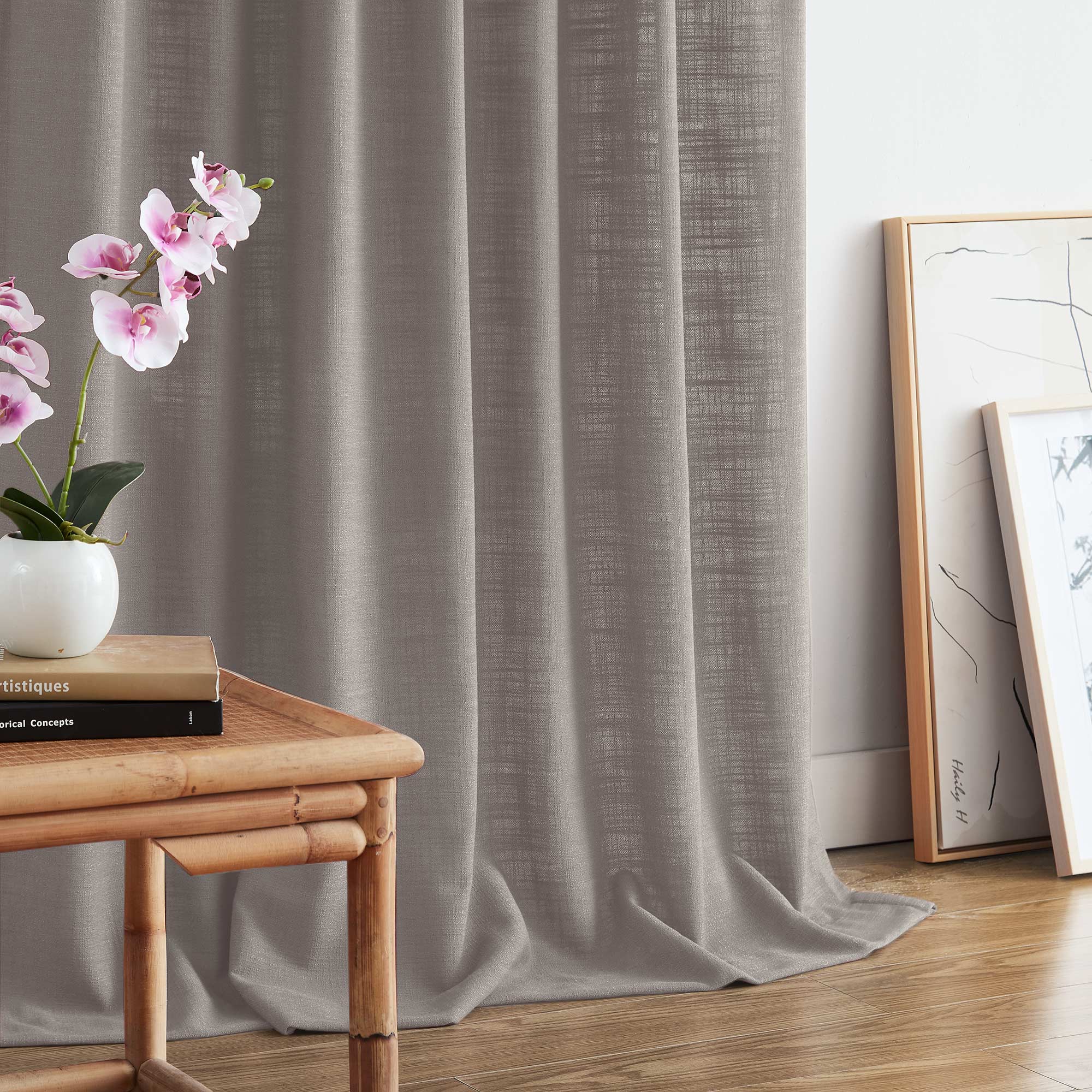 Elvonaeoly Linen Blend Curtains