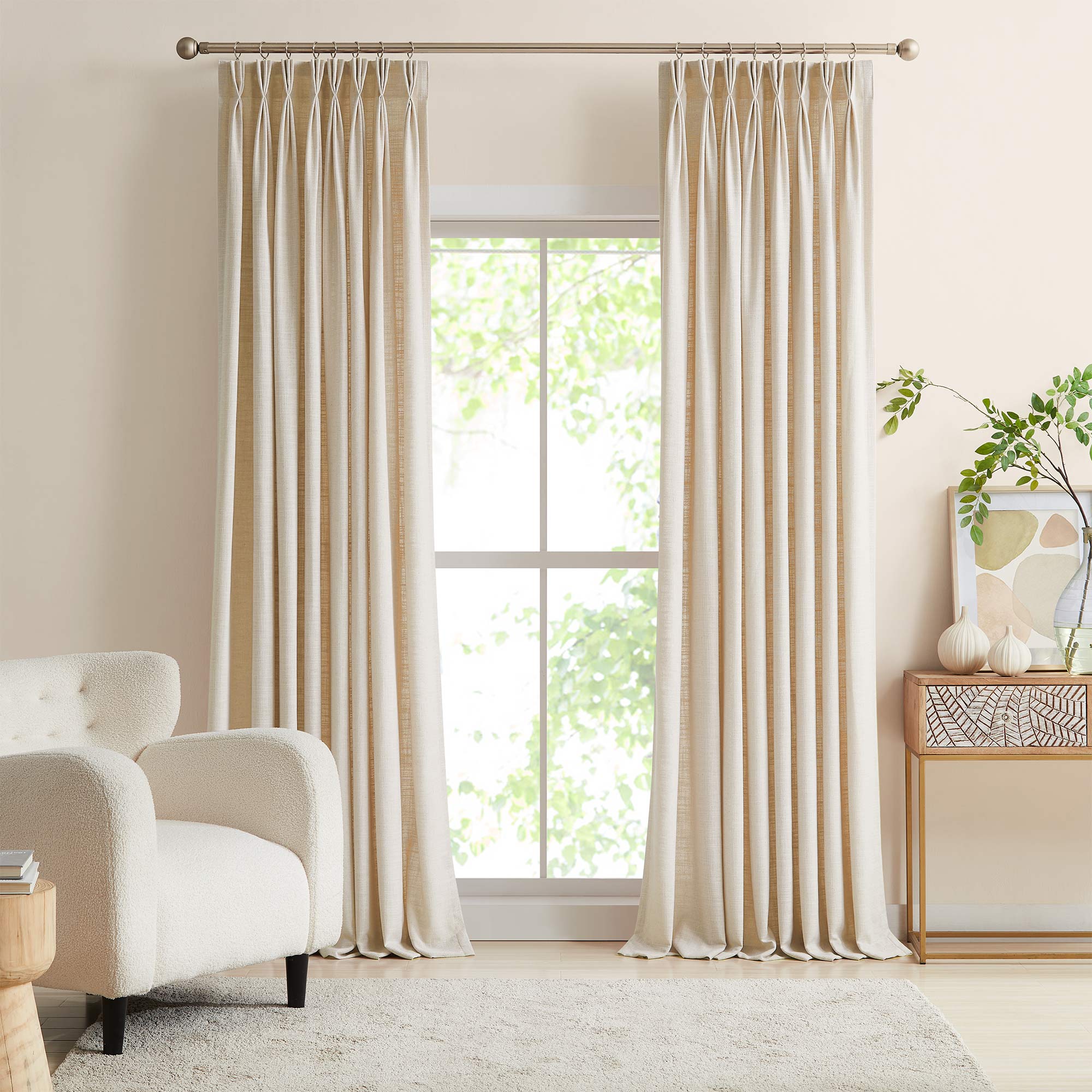 Elvonaeoly Linen Blend Curtains