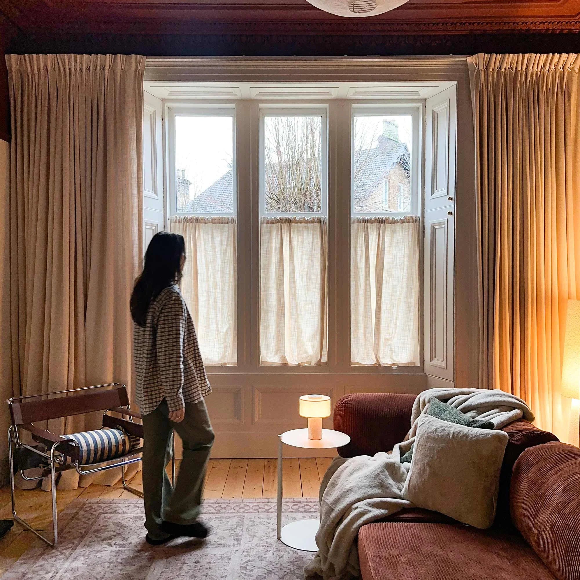 Elvonaeoly Linen Blend Curtains