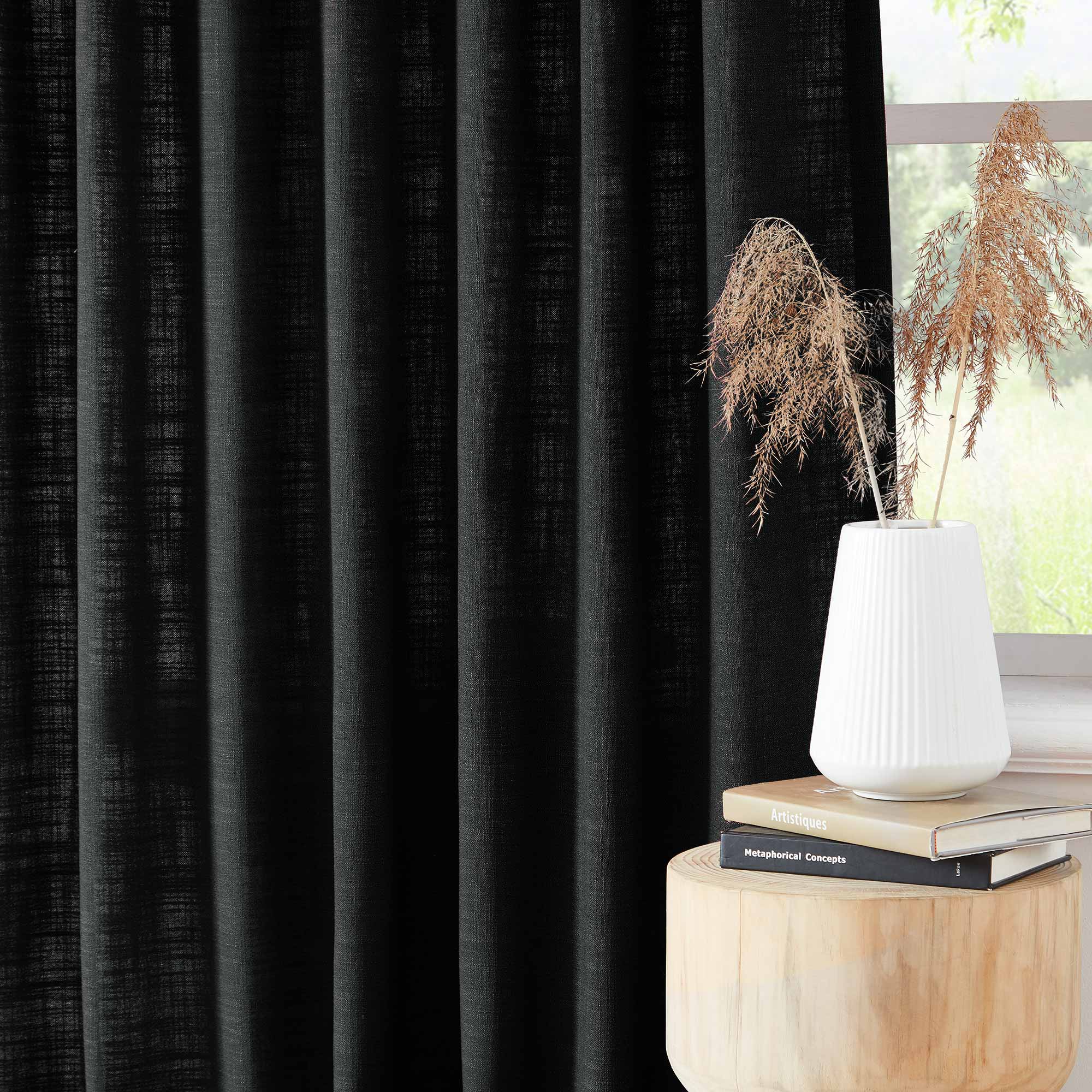 Elvonaeoly Linen Blend Curtains