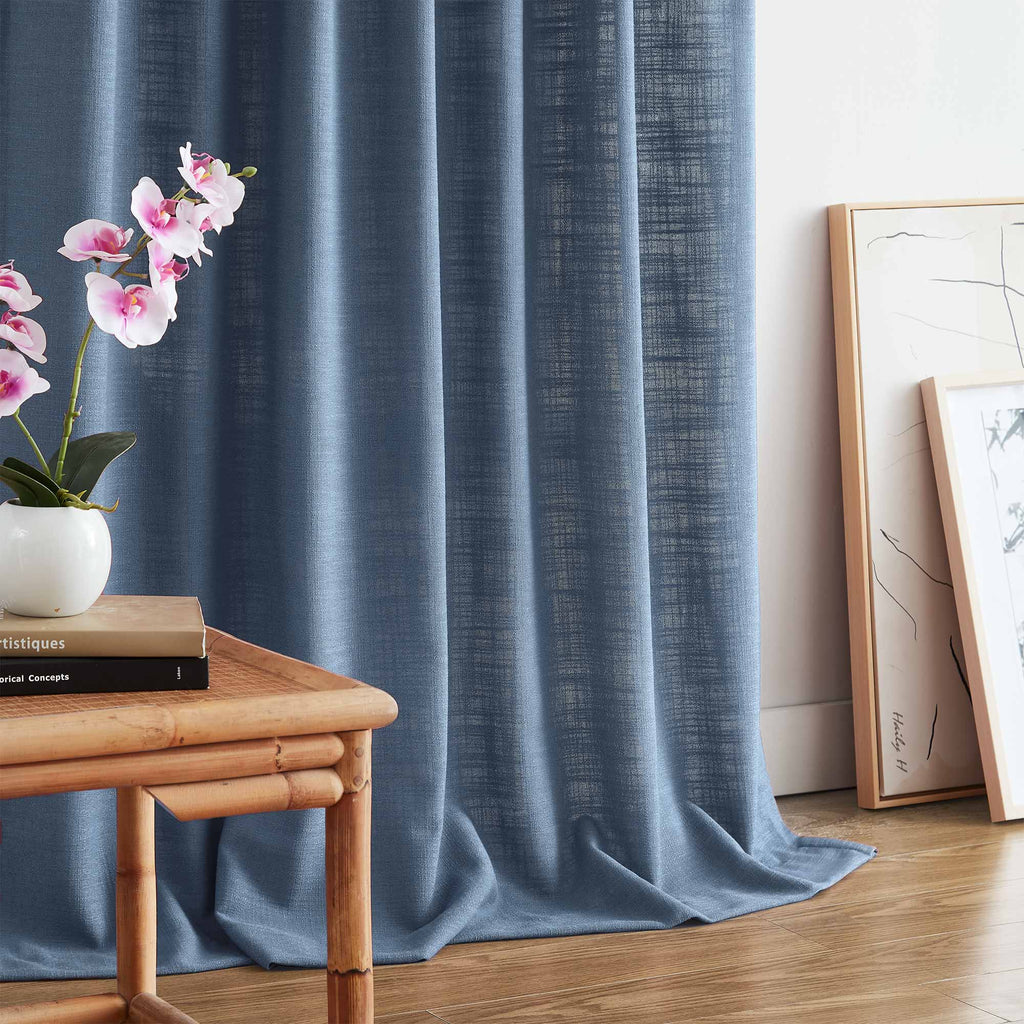 Elvonaeoly Linen Blend Curtains