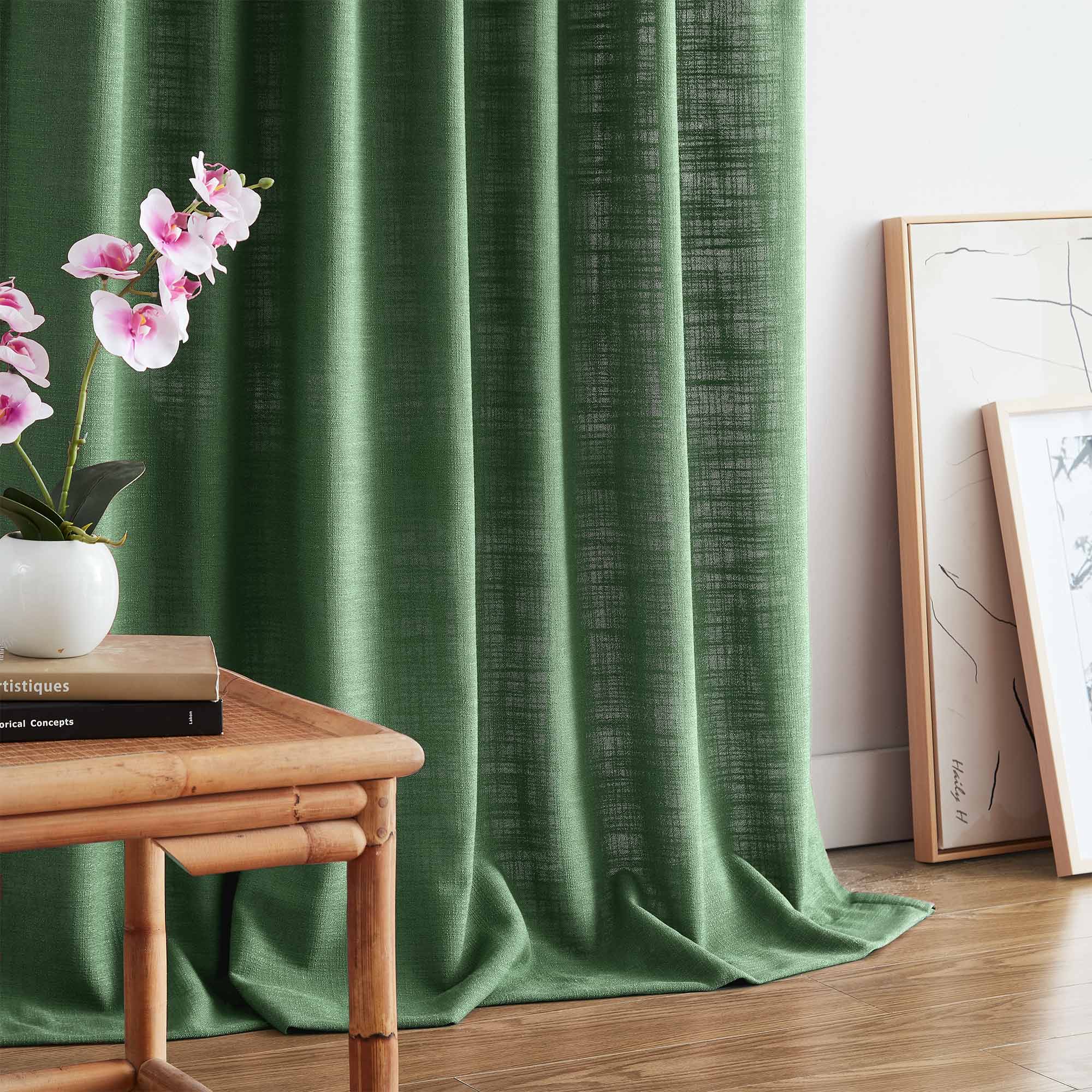 Elvonaeoly Linen Blend Curtains