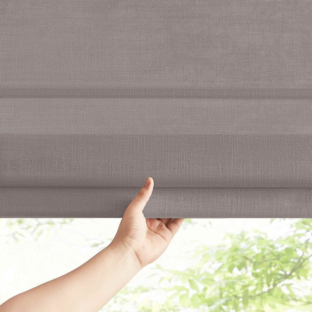 Elvonaeoly Custom Linen Roman Shades