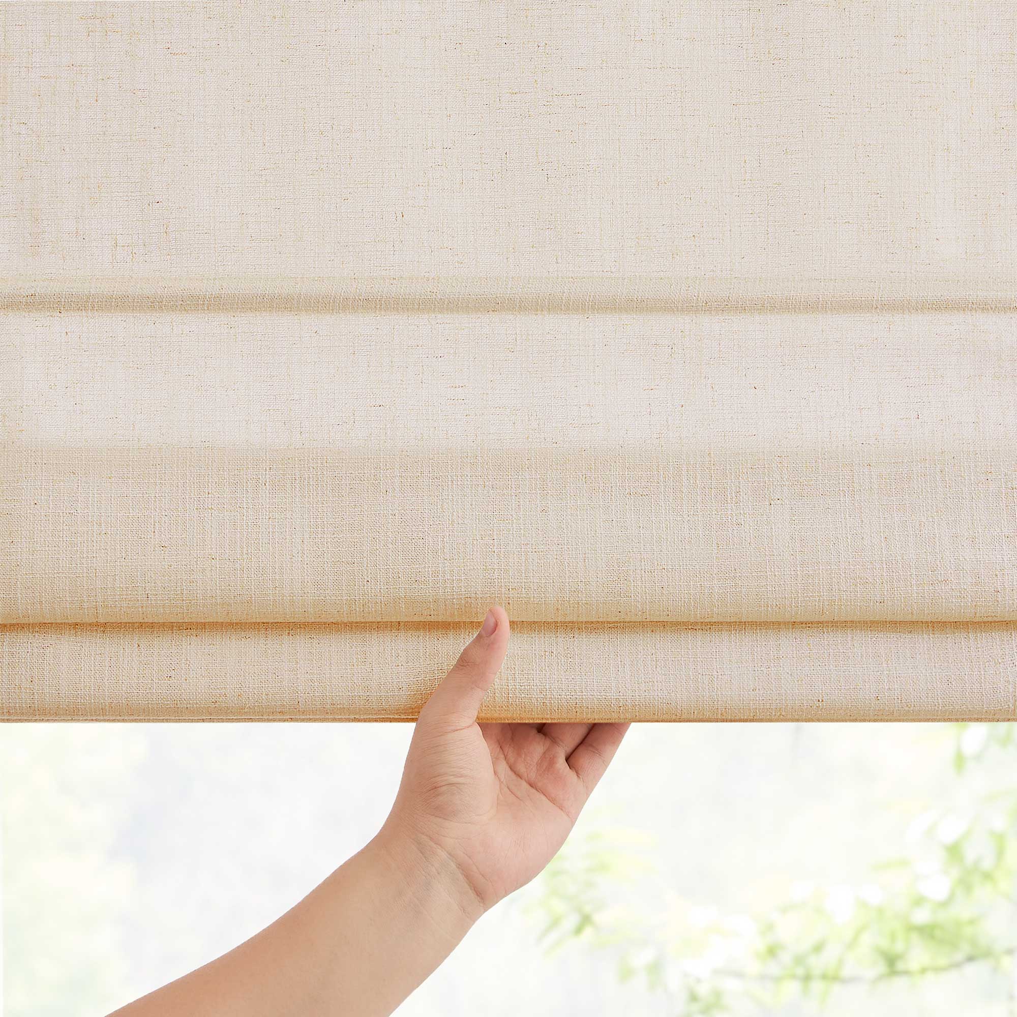 Elvonaeoly Custom Linen Roman Shades