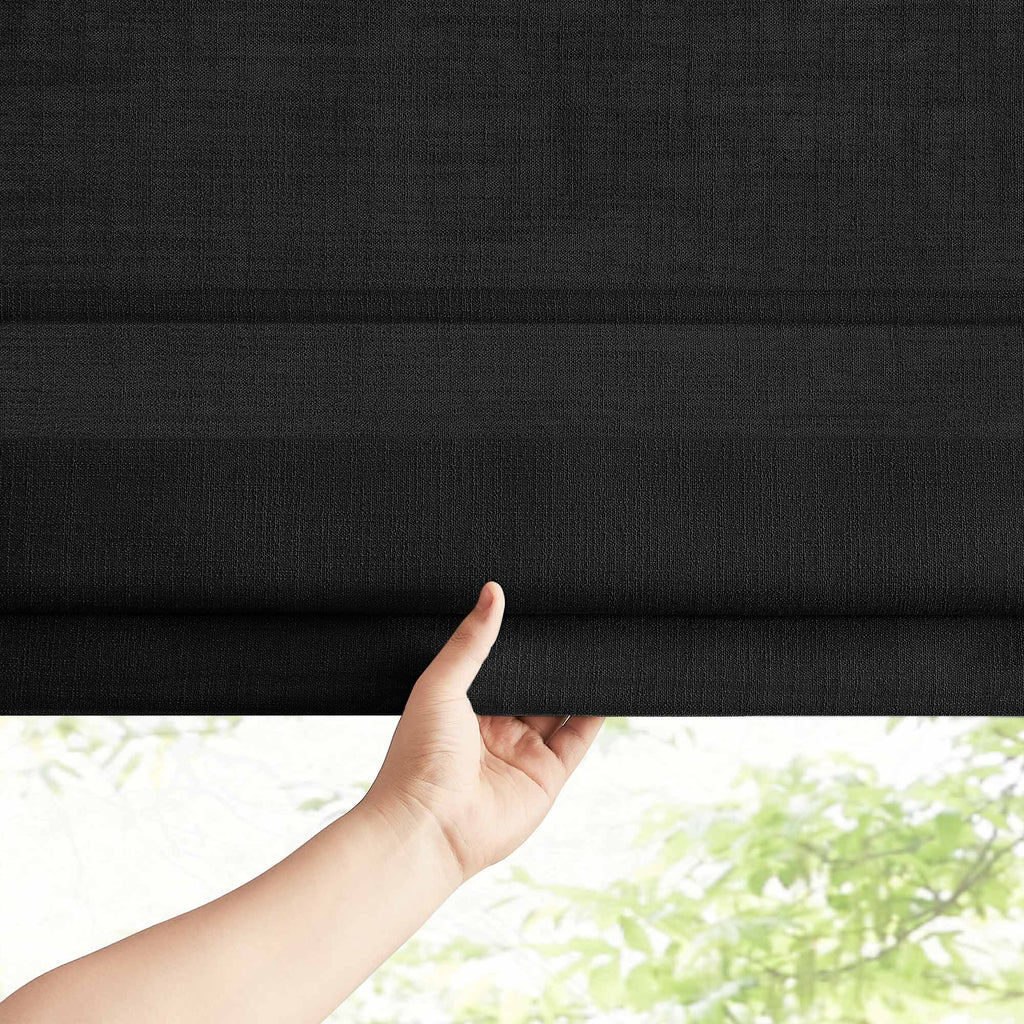 Elvonaeoly Custom Linen Roman Shades