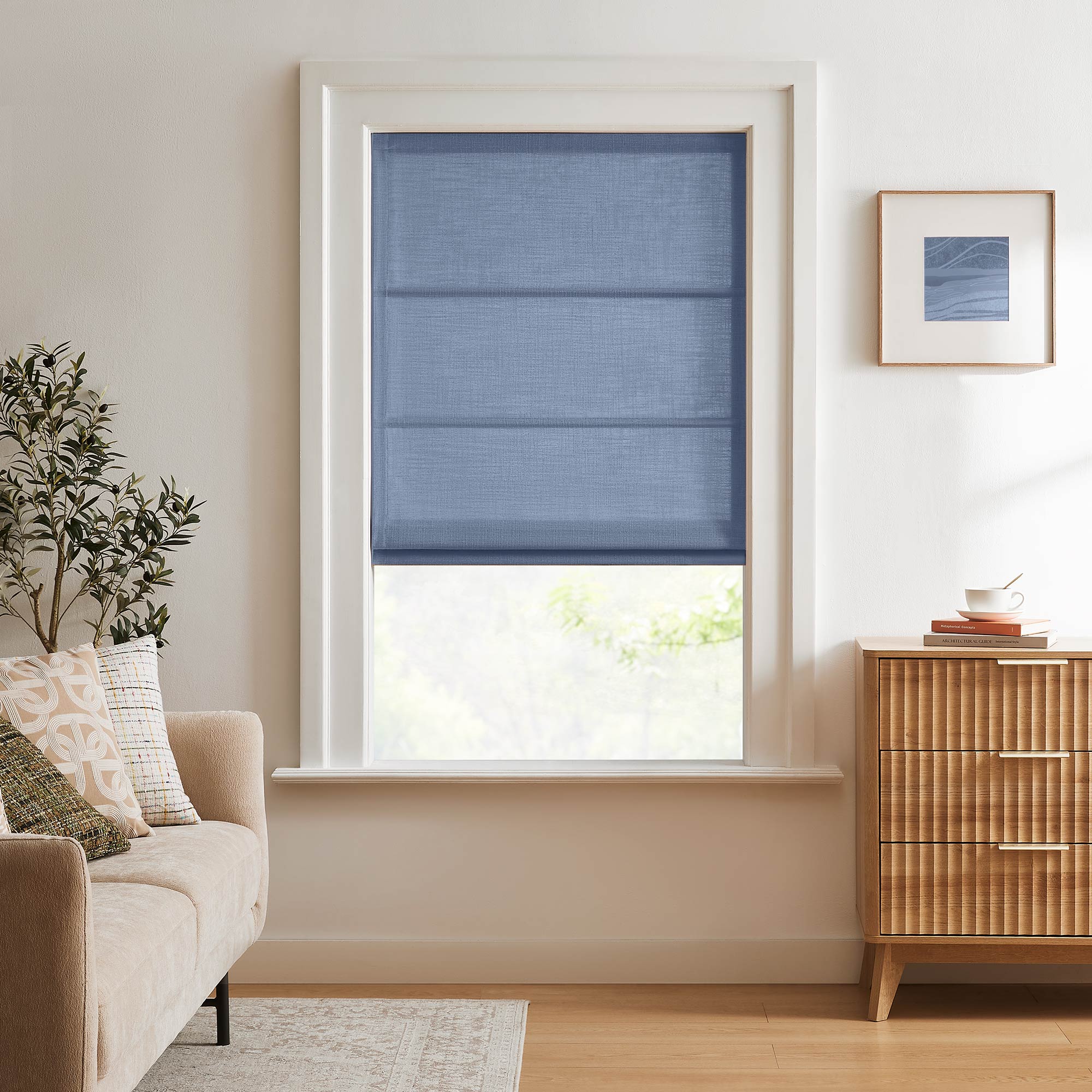 Elvonaeoly Custom Linen Roman Shades