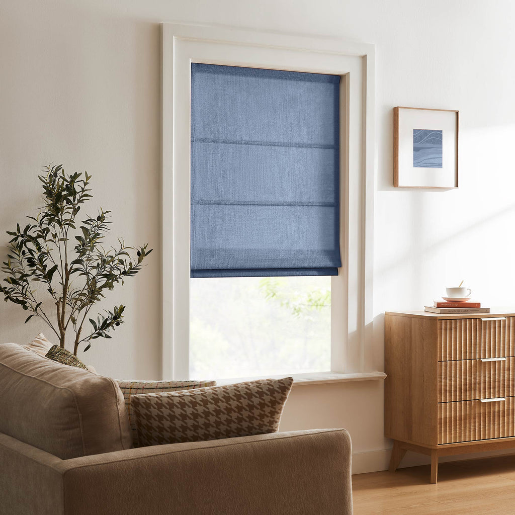 Elvonaeoly Custom Linen Roman Shades