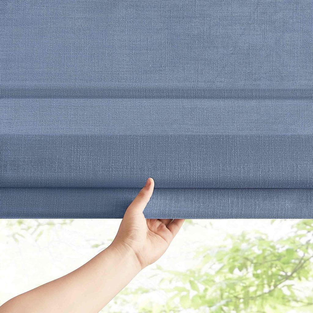 Elvonaeoly Custom Linen Roman Shades
