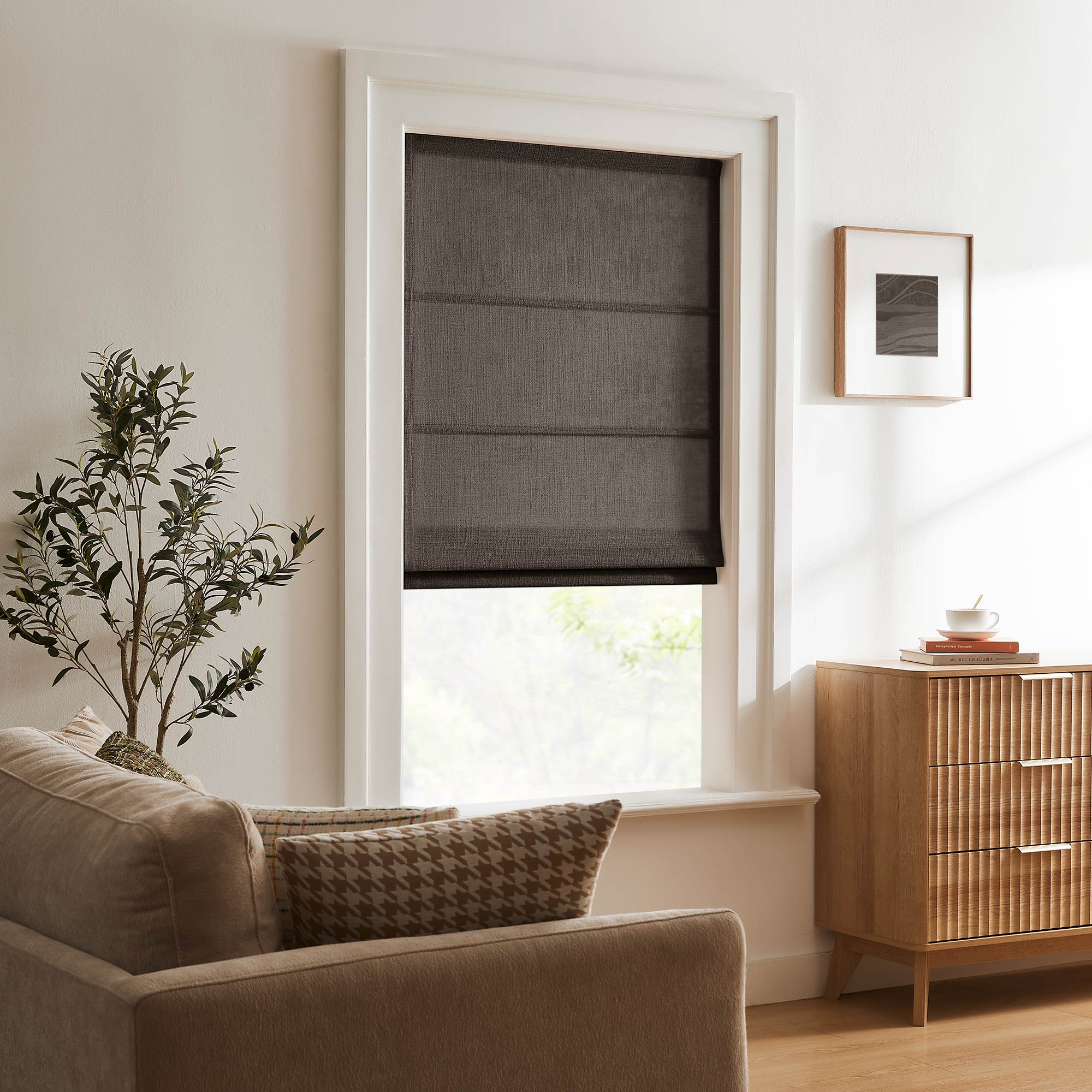 Elvonaeoly Custom Linen Roman Shades