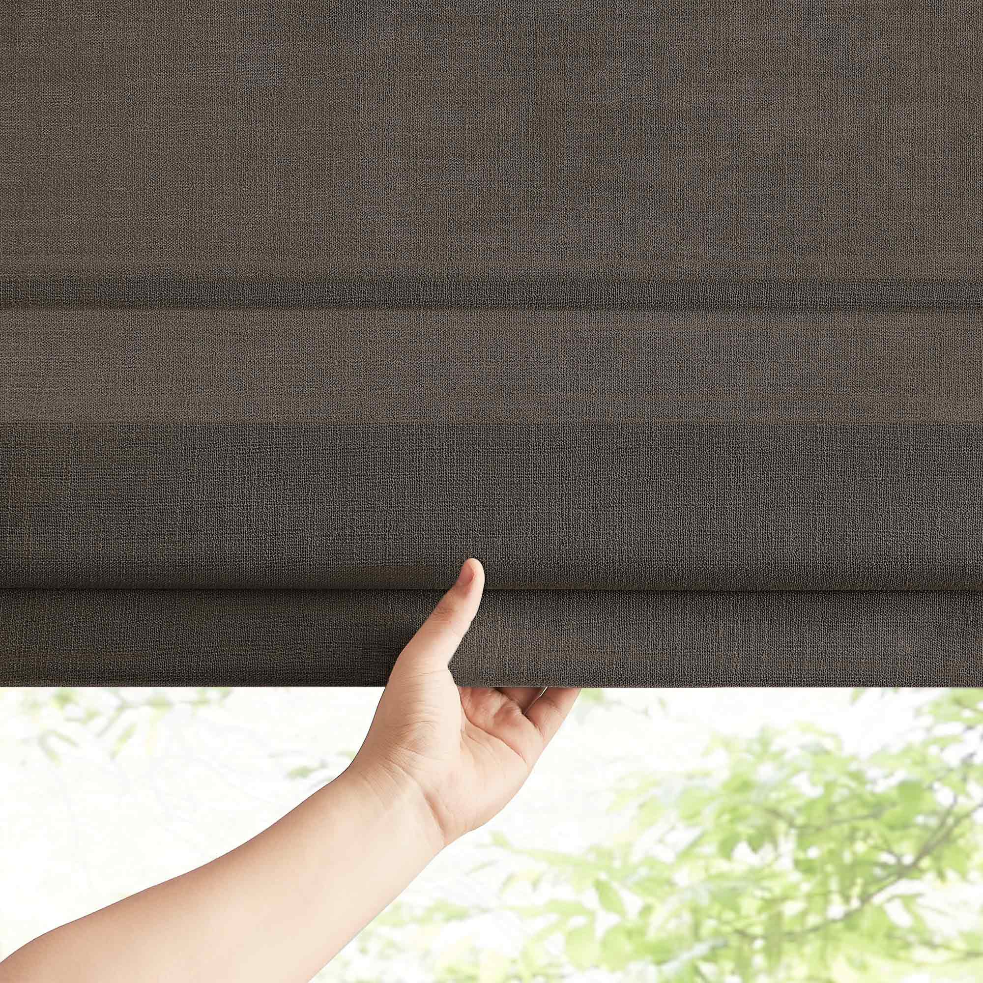Elvonaeoly Custom Linen Roman Shades