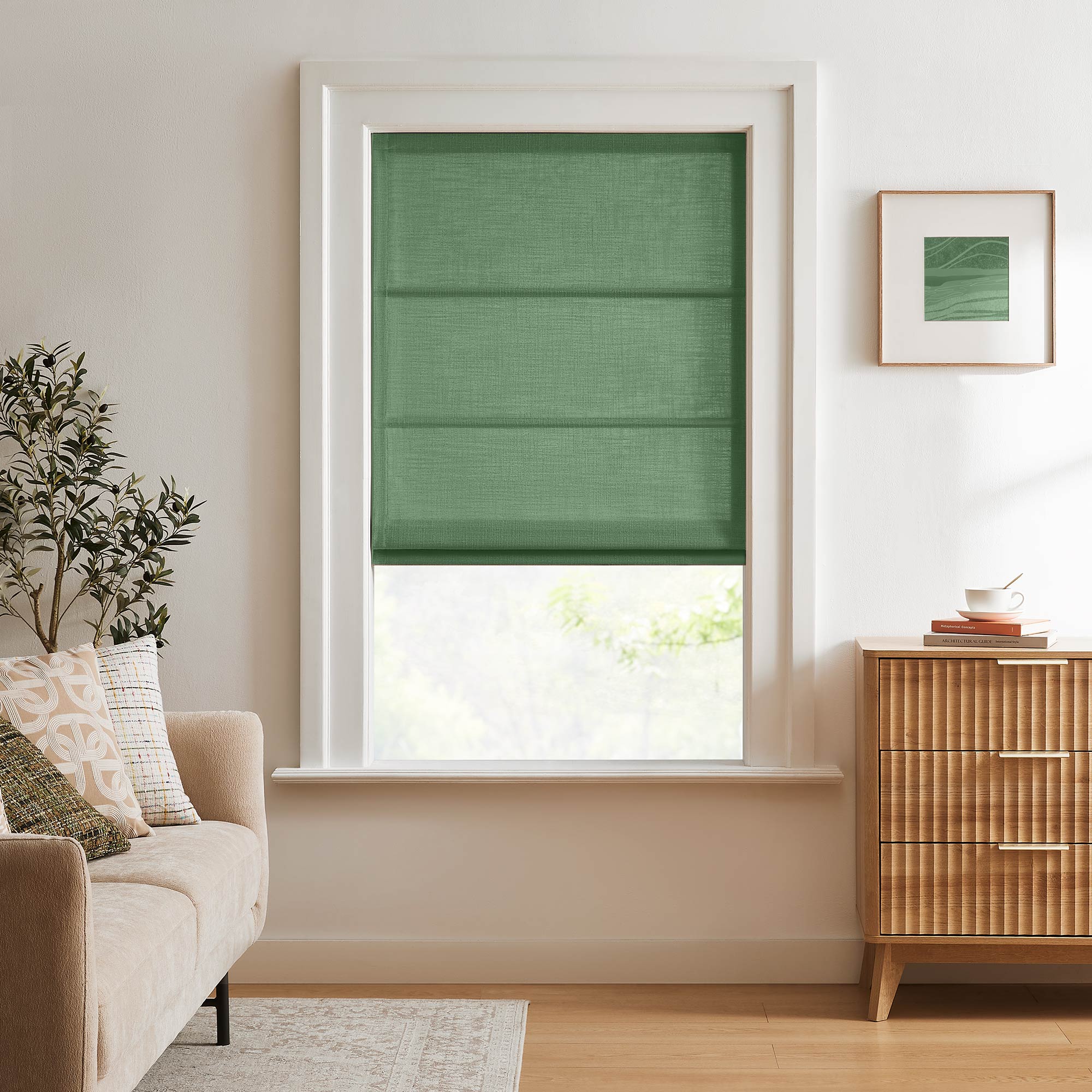 Elvonaeoly Custom Linen Roman Shades