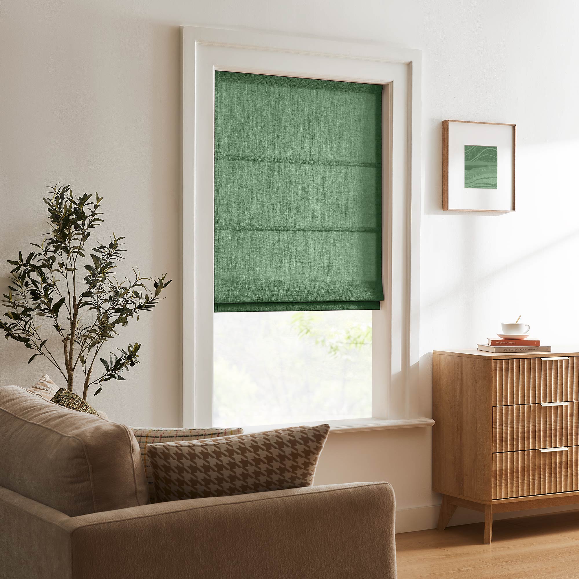 Elvonaeoly Custom Linen Roman Shades