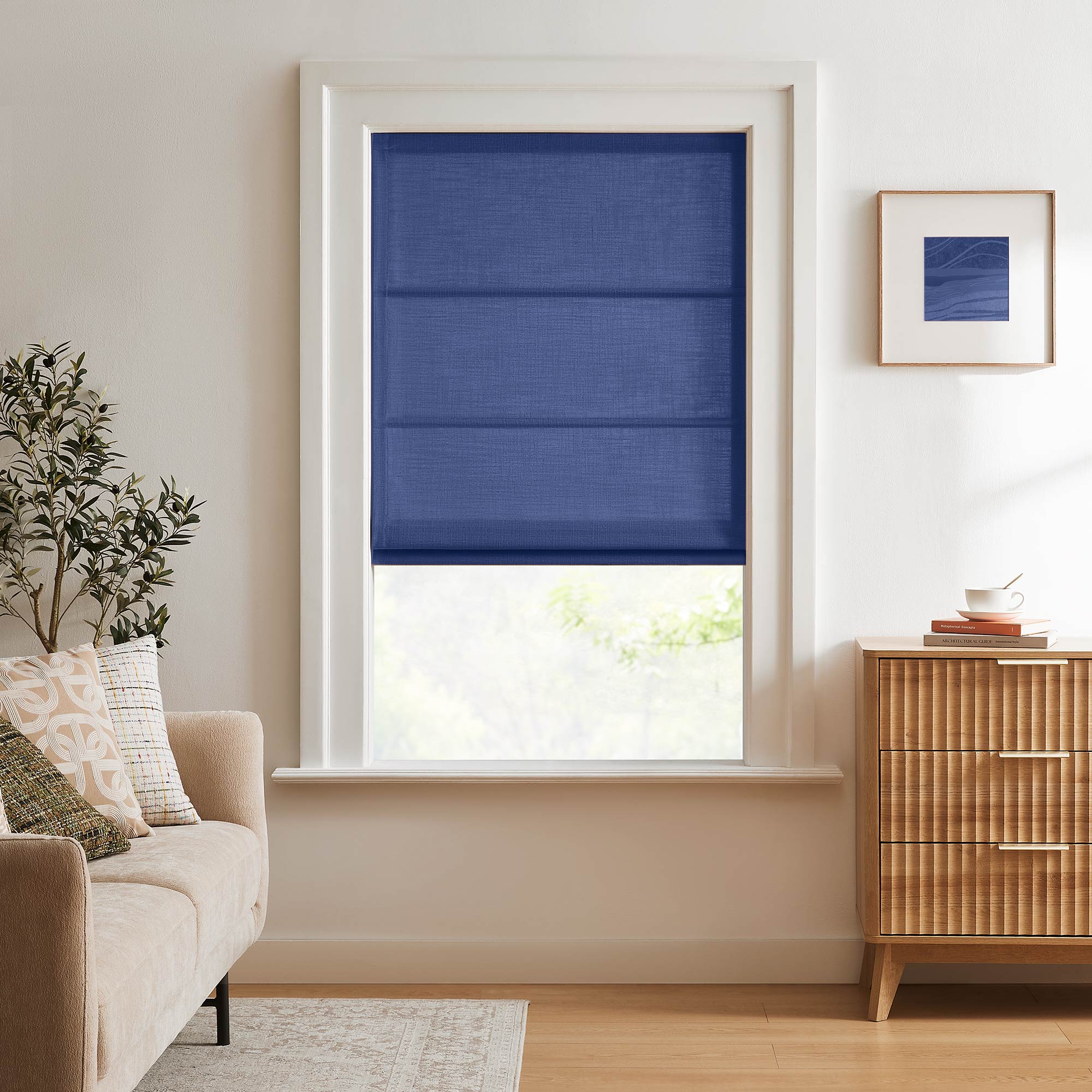 Elvonaeoly Custom Linen Roman Shades