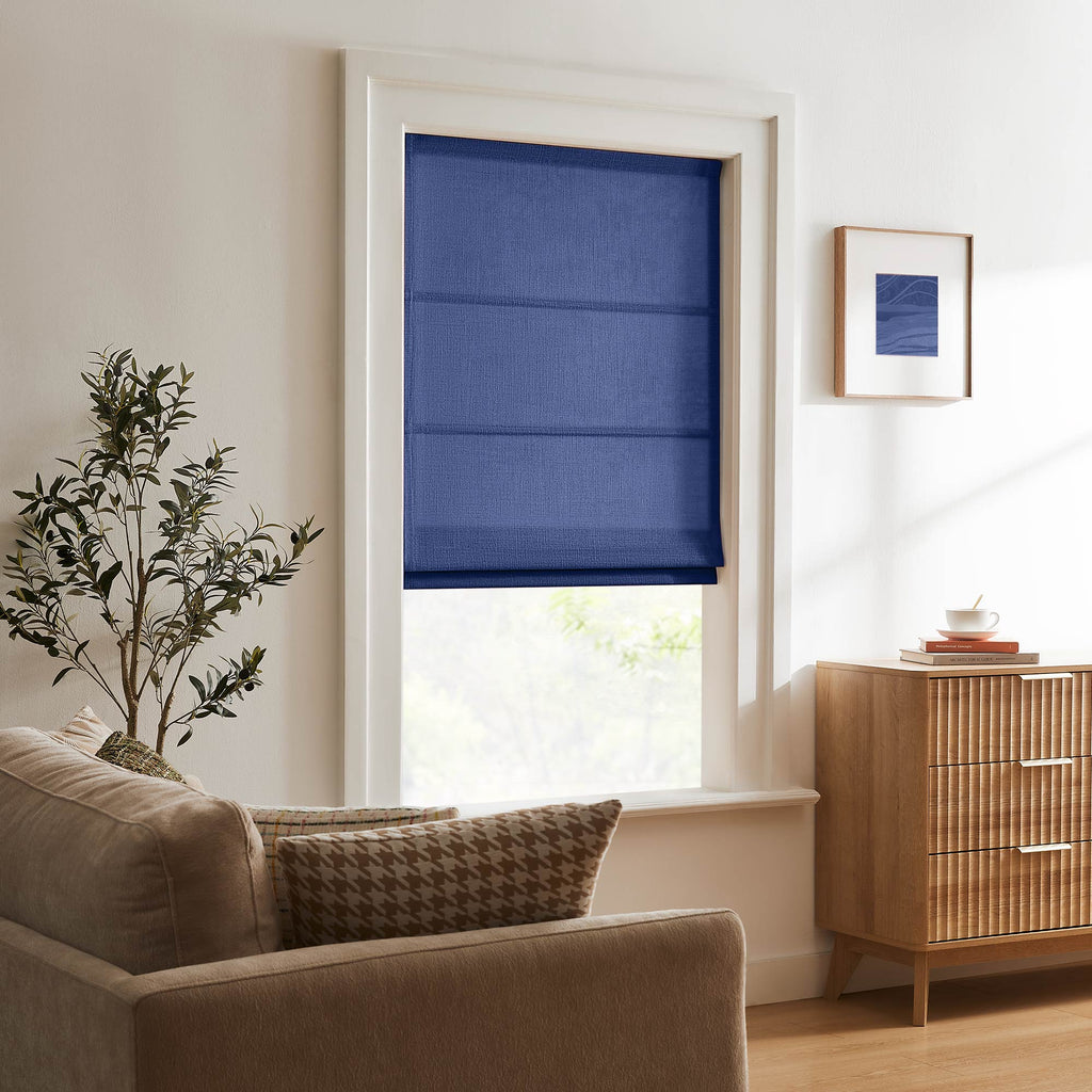 Elvonaeoly Custom Linen Roman Shades