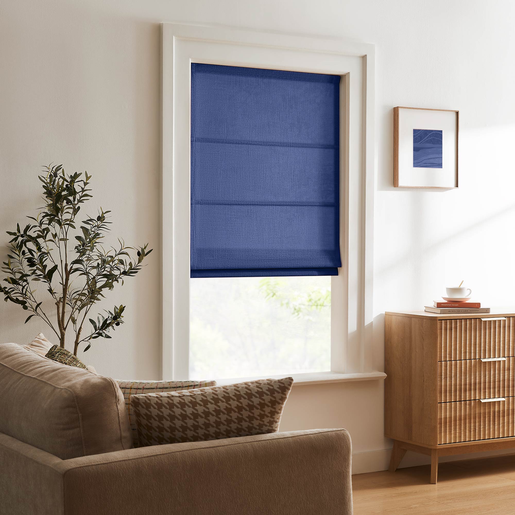 Elvonaeoly Custom Linen Roman Shades