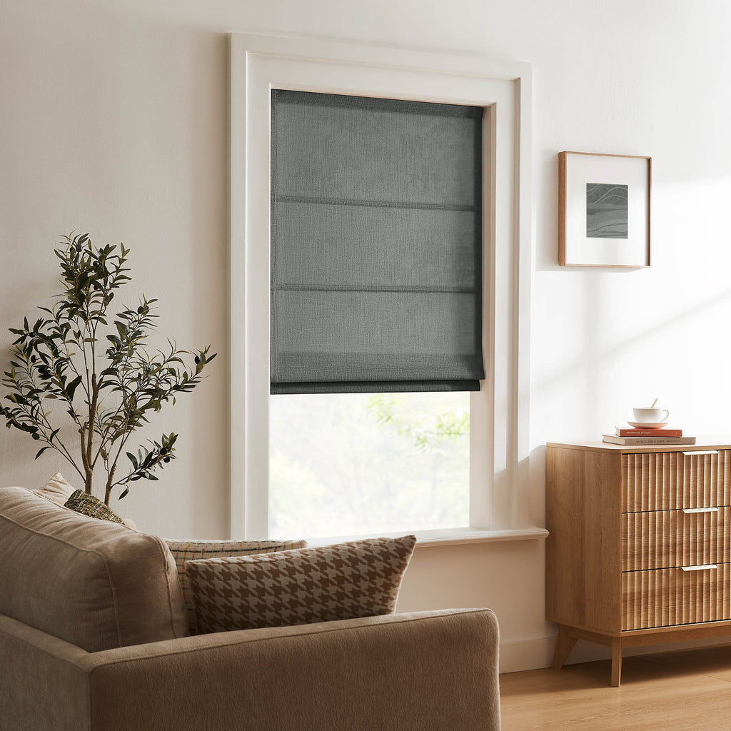 Elvonaeoly Custom Linen Roman Shades