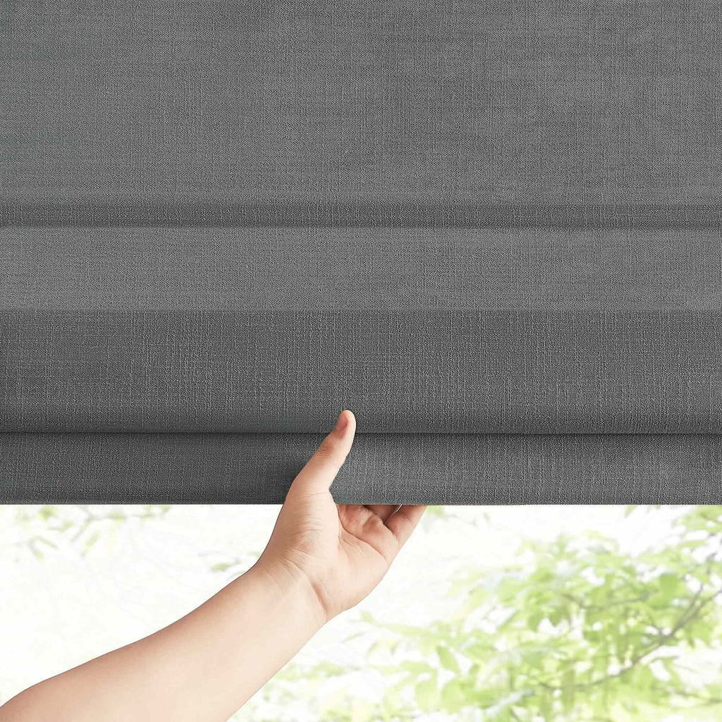 Elvonaeoly Custom Linen Roman Shades