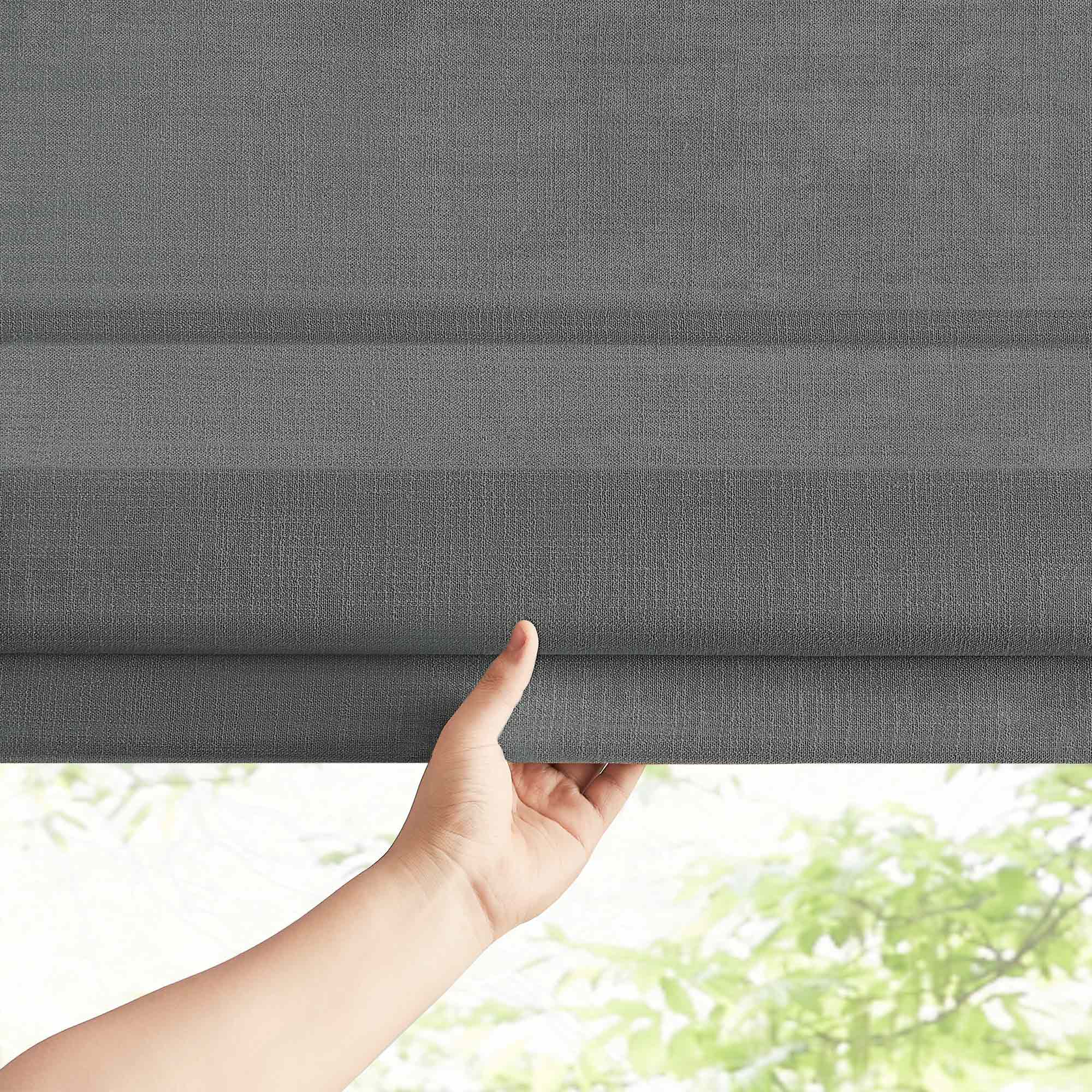 Elvonaeoly Custom Linen Roman Shades