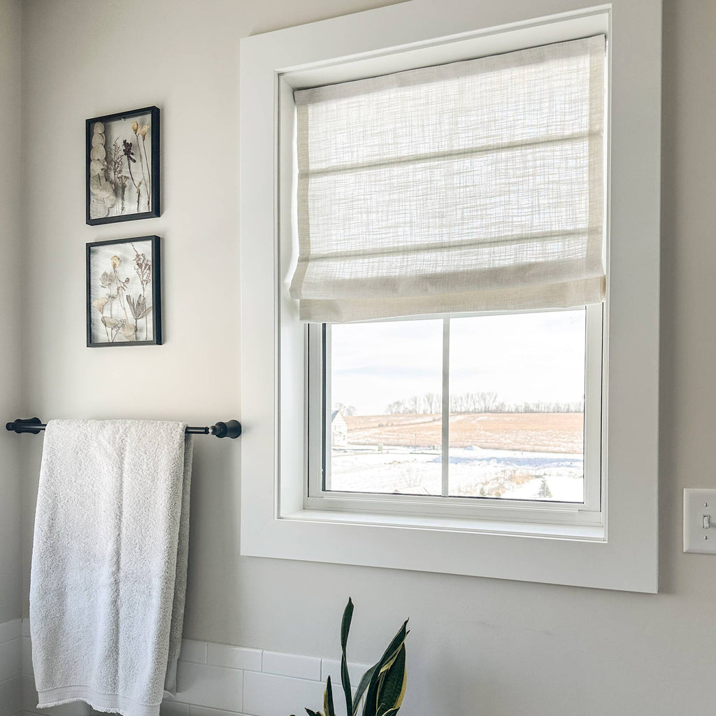 Elvonaeoly Custom Linen Roman Shades