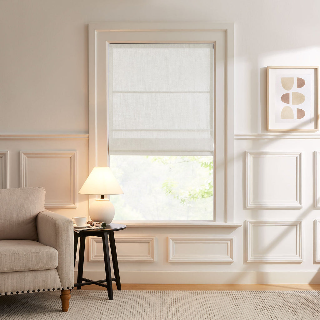 Elvonaeoly Custom Linen Roman Shades