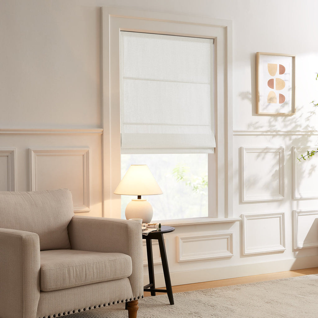 Elvonaeoly Custom Linen Roman Shades