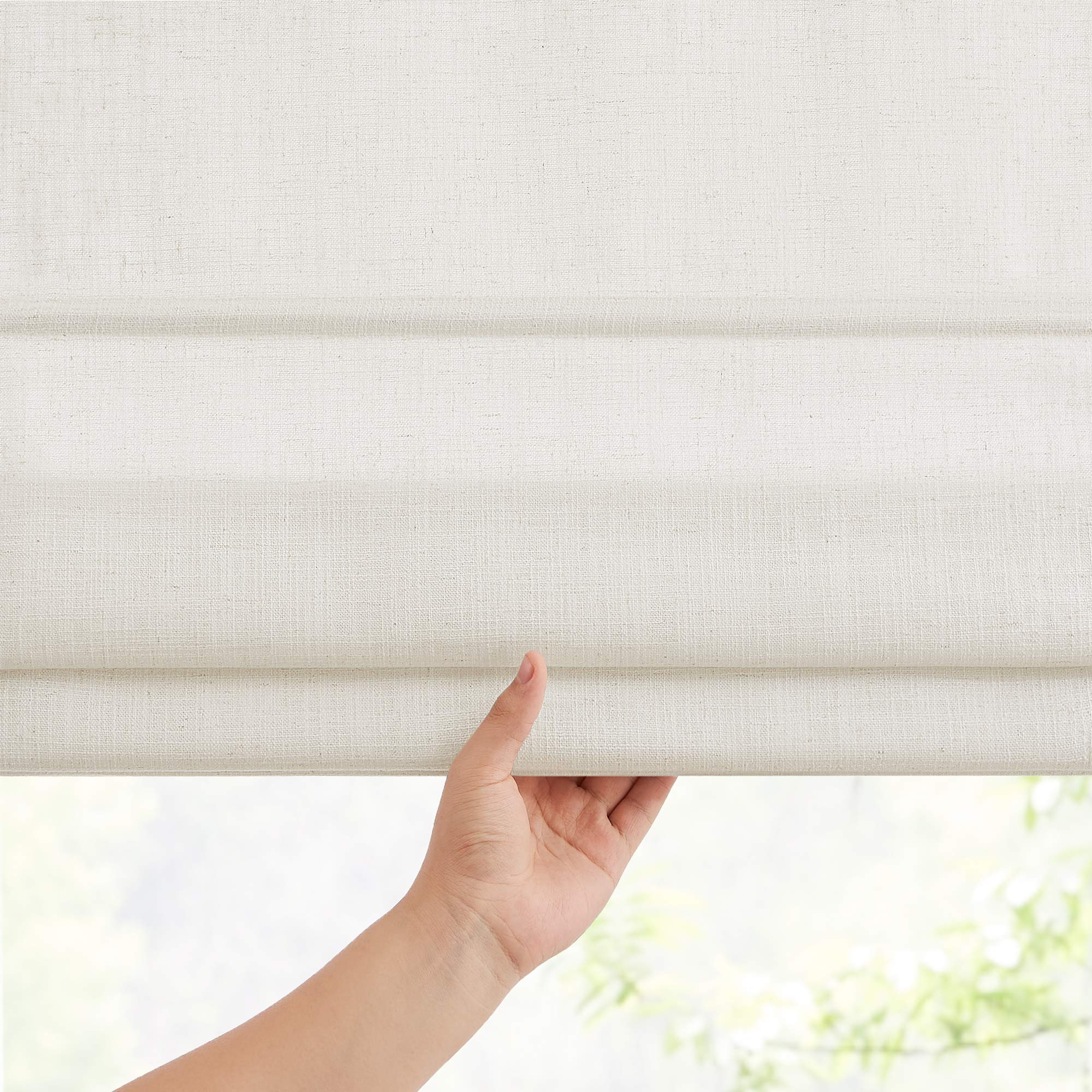 Elvonaeoly Custom Linen Roman Shades